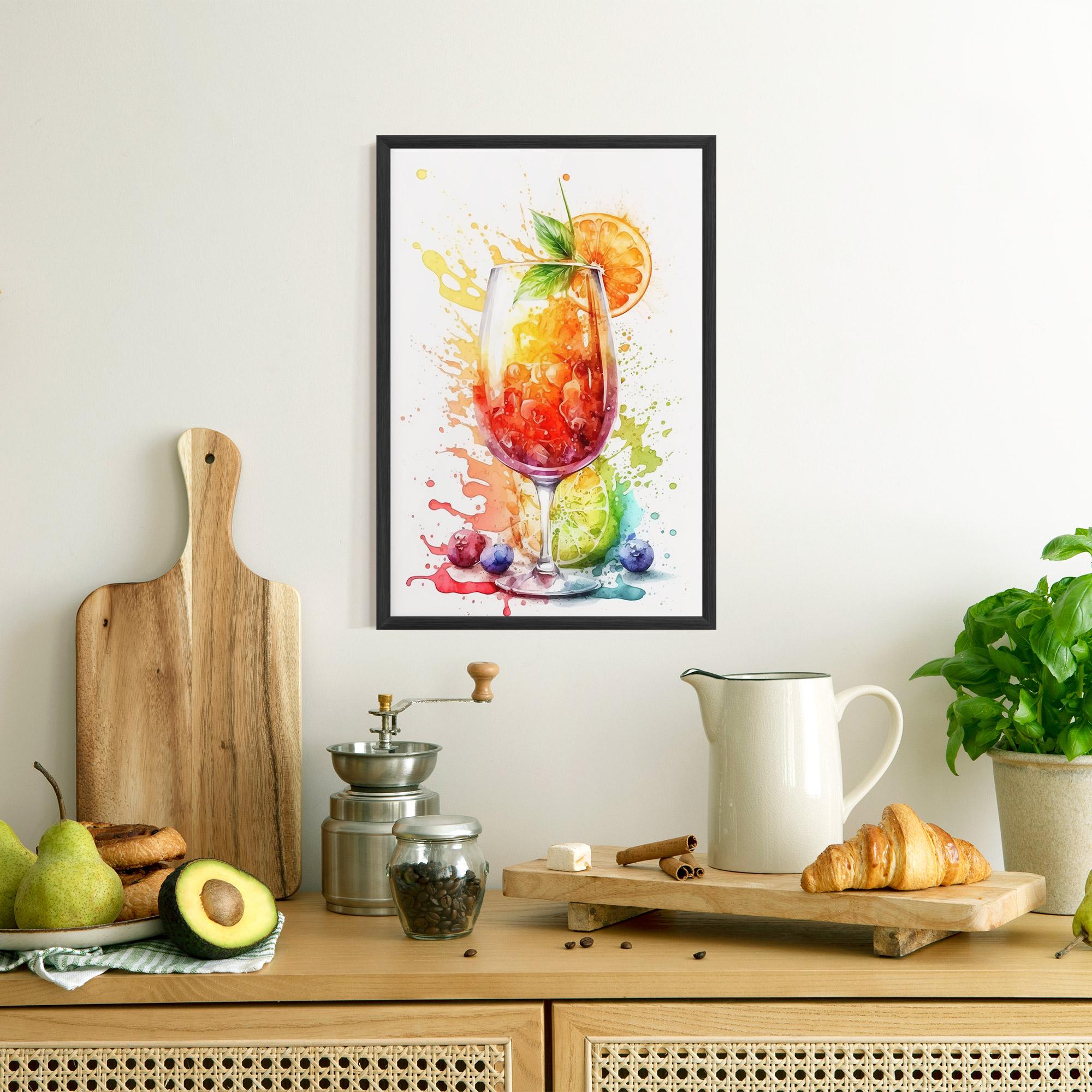 Рамкиран постер Watercolor Juice mockup 8