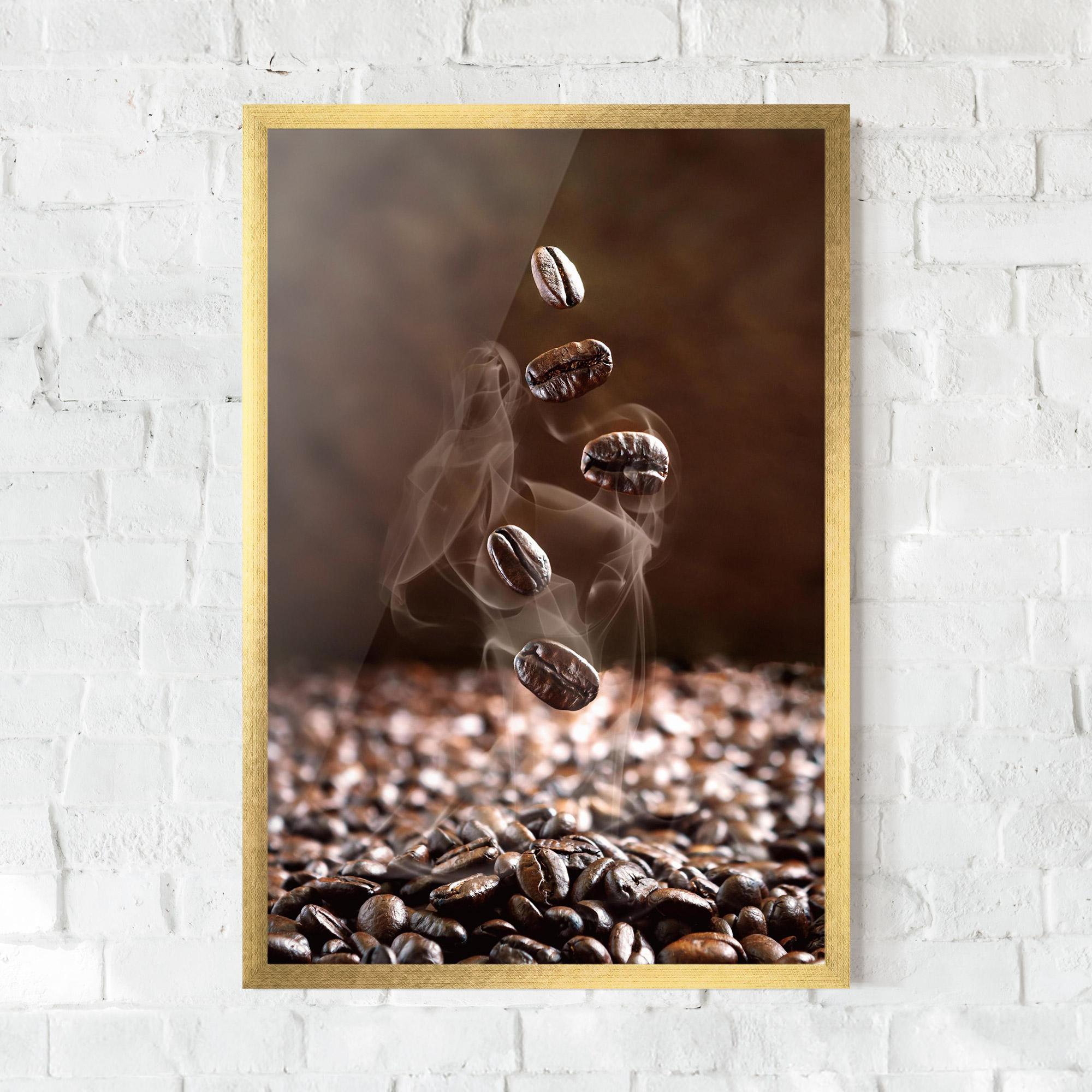 Рамкиран постер Close Up Falling Beans mockup 0