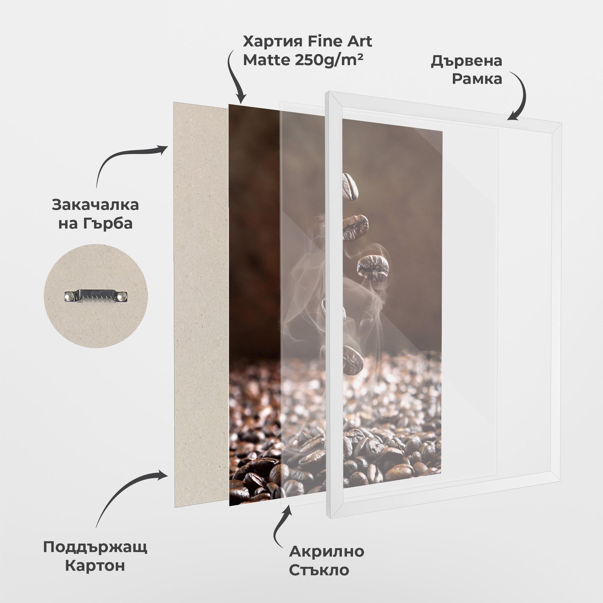 Рамкиран постер Close Up Falling Beans mockup 1