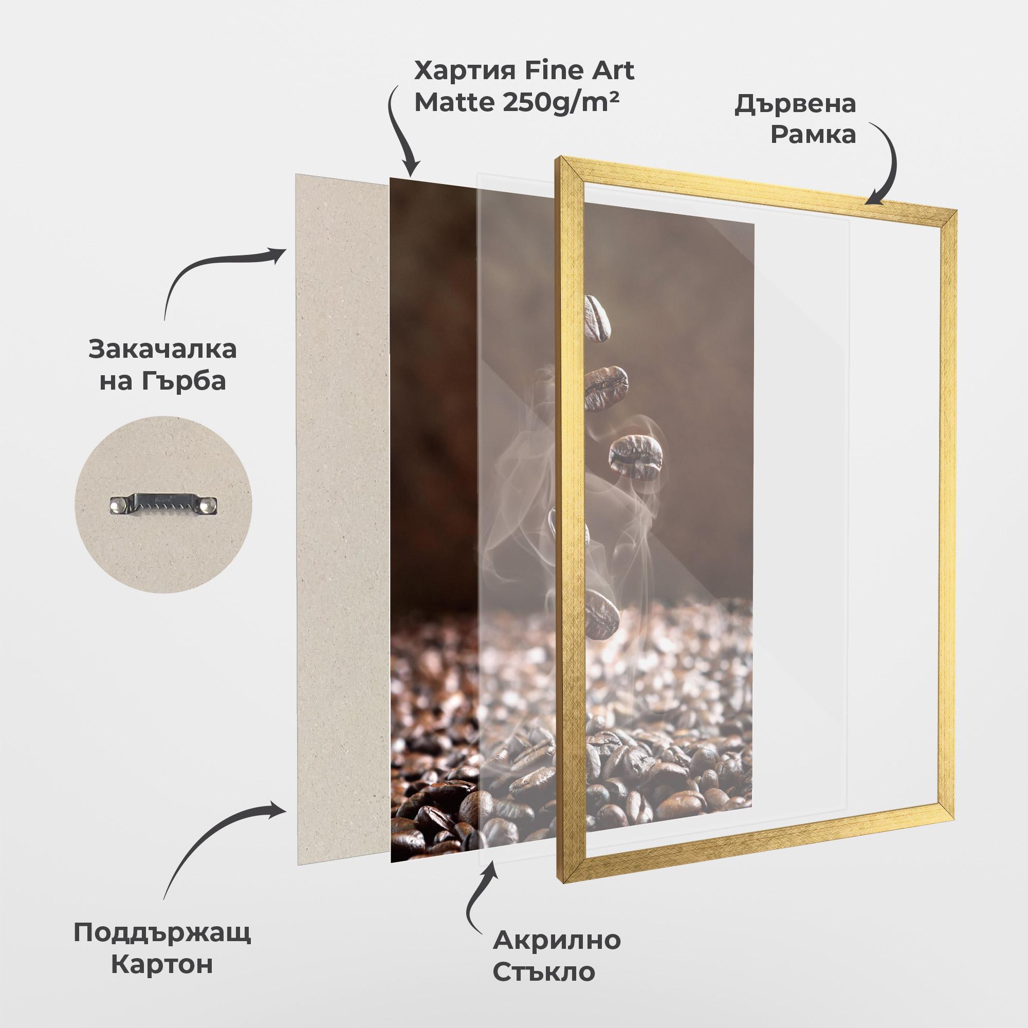 Рамкиран постер Close Up Falling Beans mockup 1