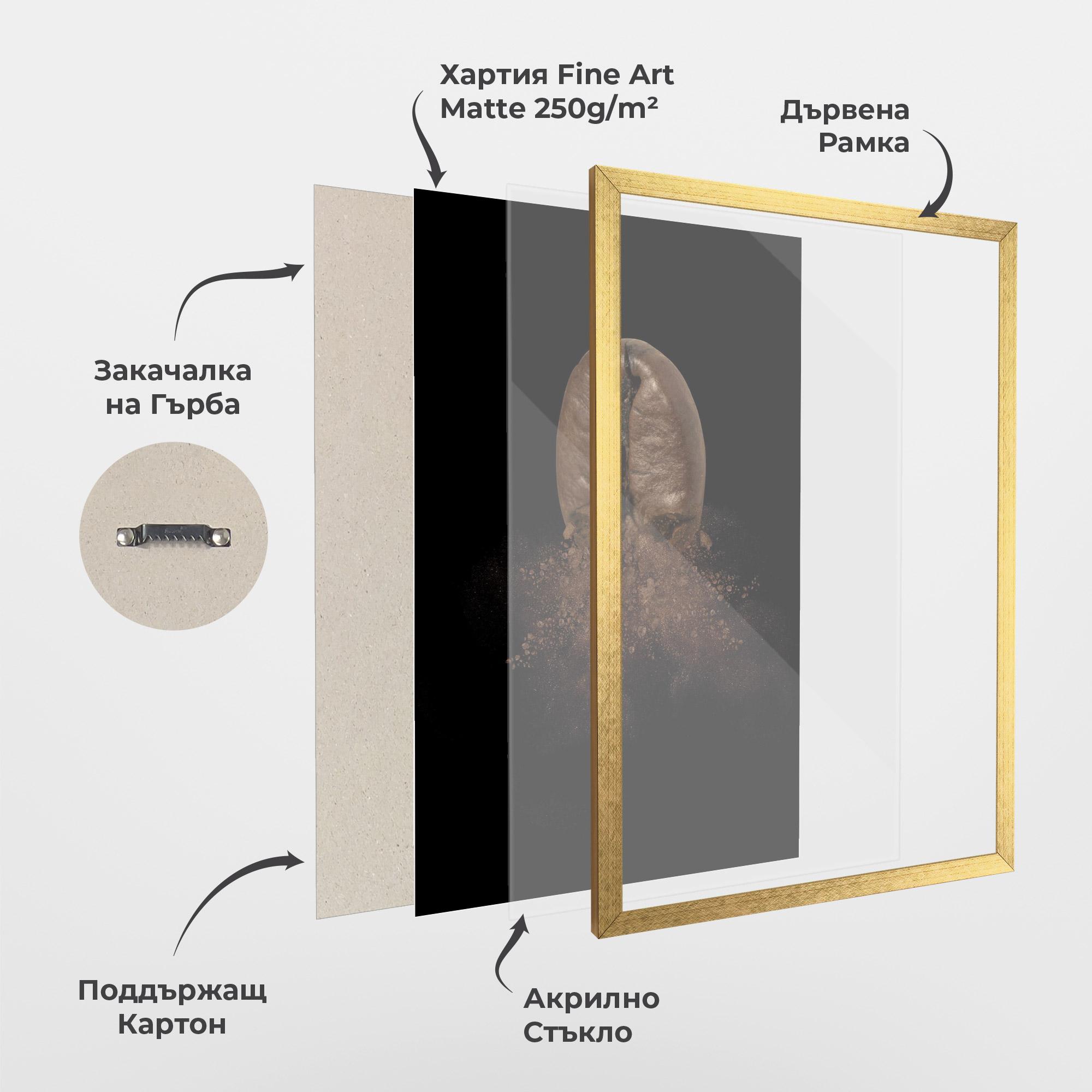 Рамкиран постер Coffee Bean Explosion mockup 1