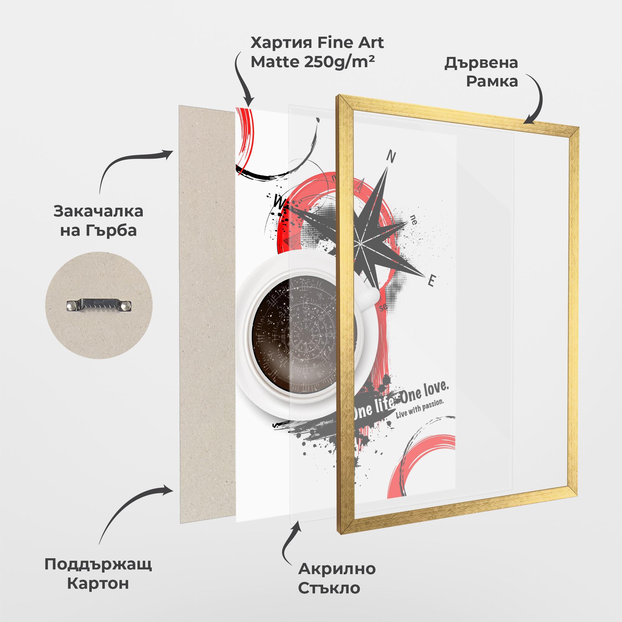 Рамкиран постер Live With Passion mockup 1