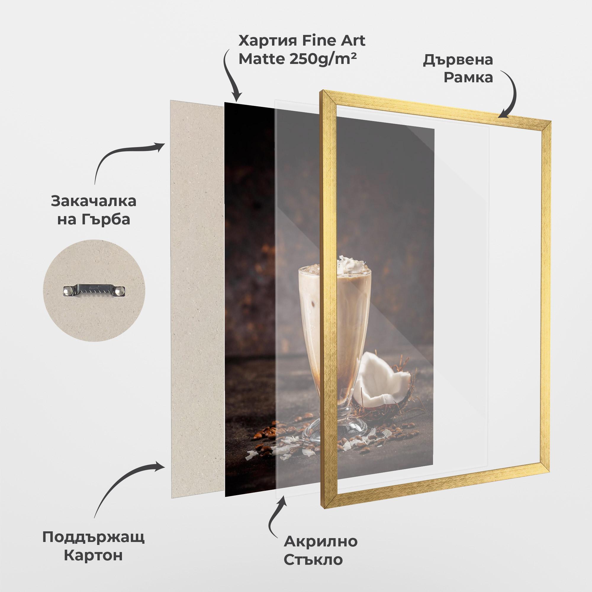 Рамкиран постер Tasty Coconut Coffee mockup 1