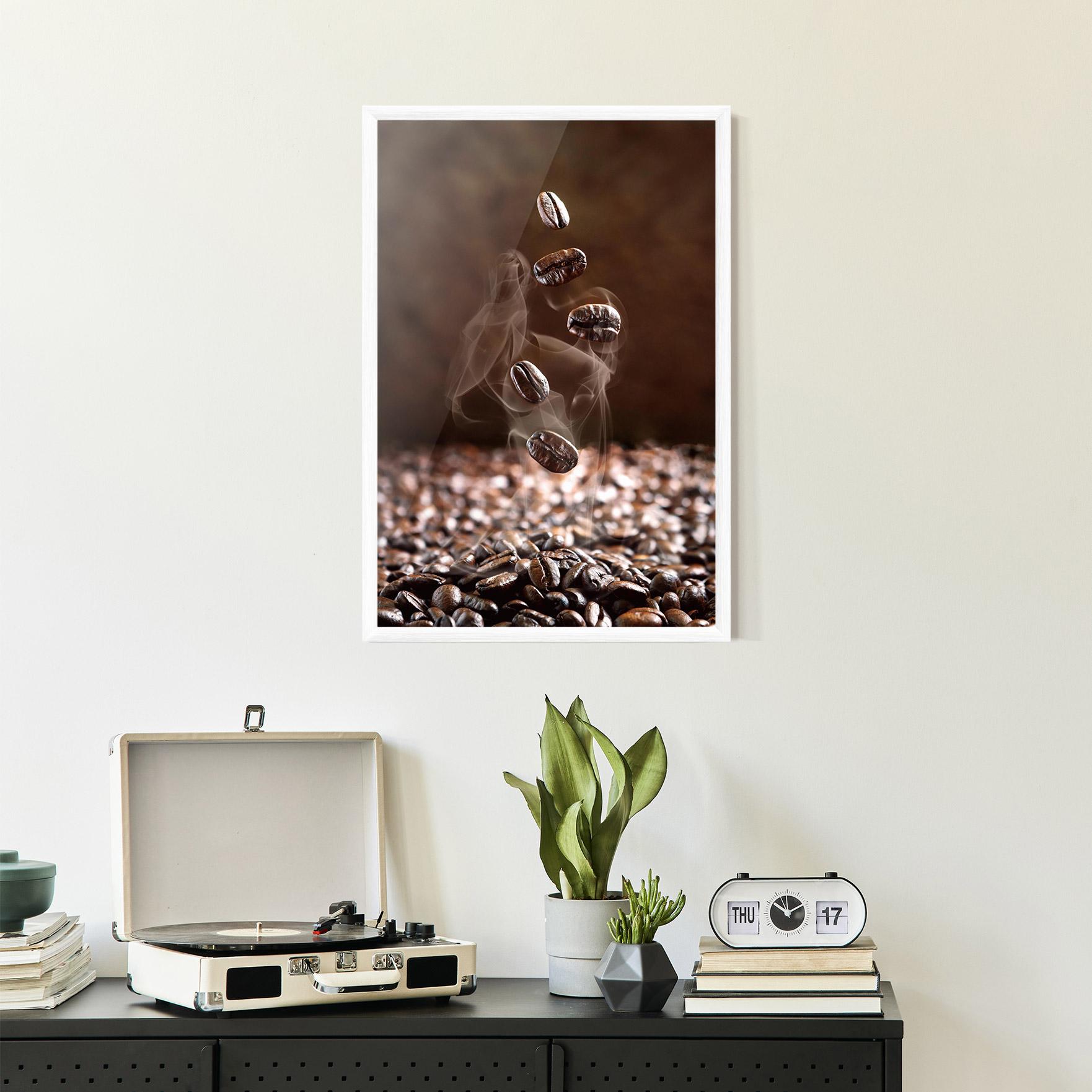 Рамкиран постер Close Up Falling Beans mockup 2