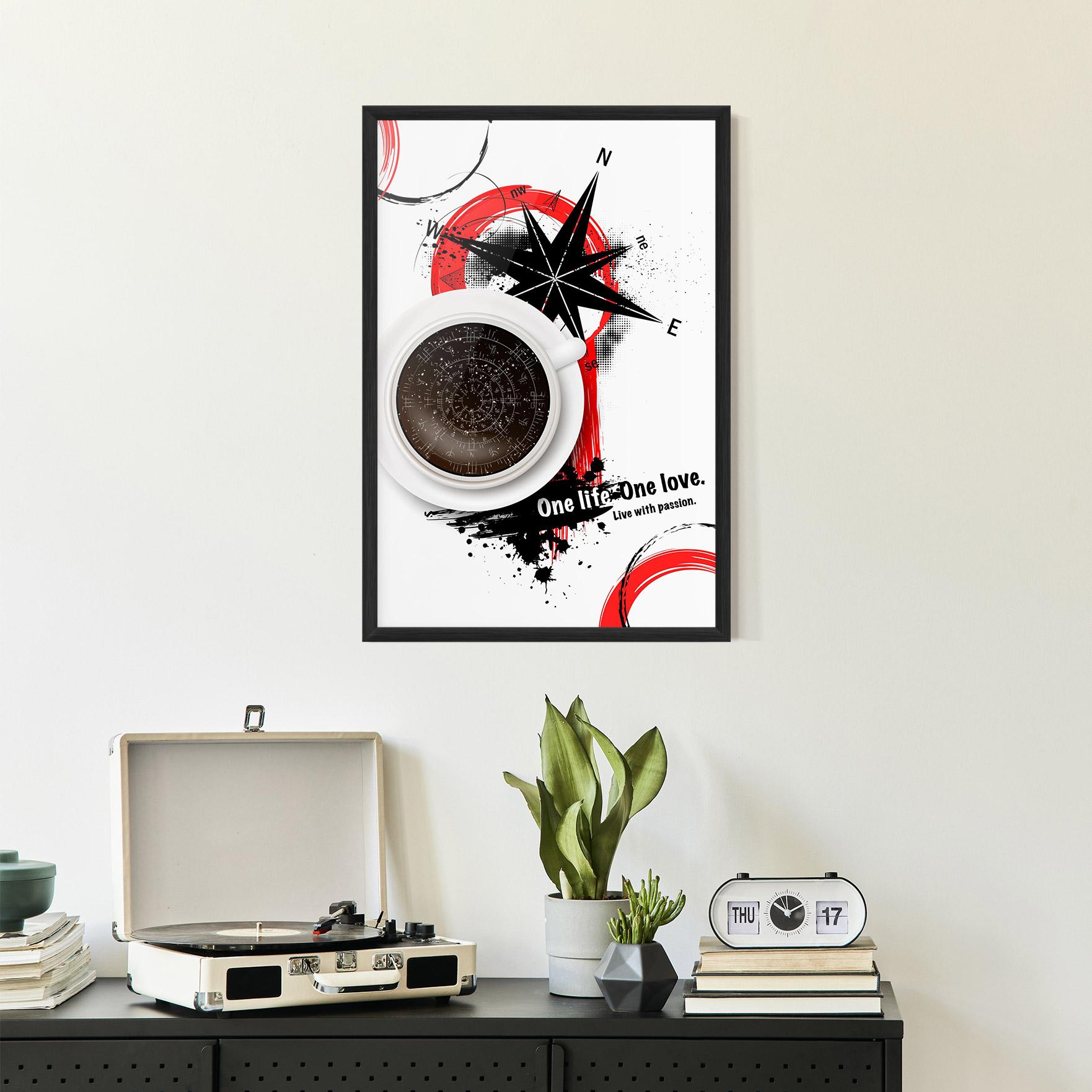 Рамкиран постер Live With Passion mockup 2