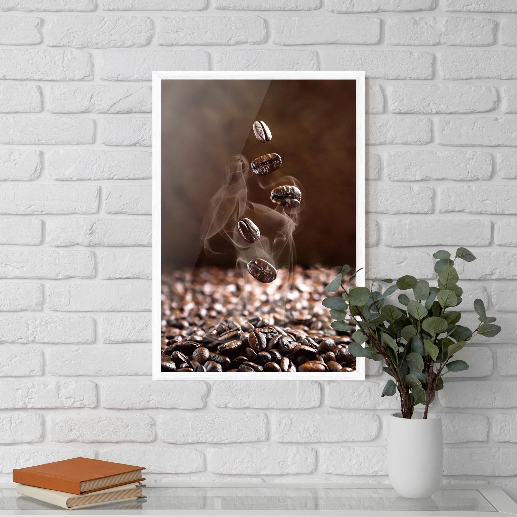 Рамкиран постер Close Up Falling Beans mockup 5