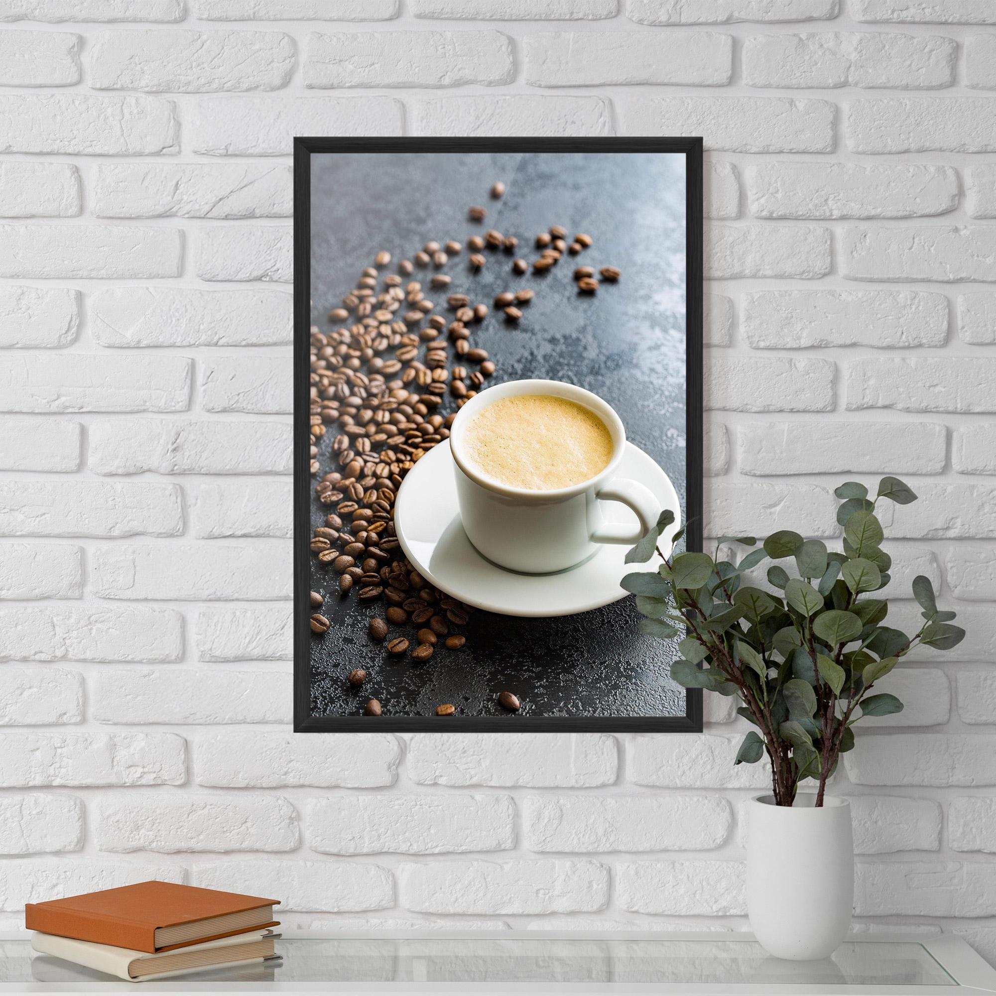 Рамкиран постер Hot Cappuccino Coffee mockup 5