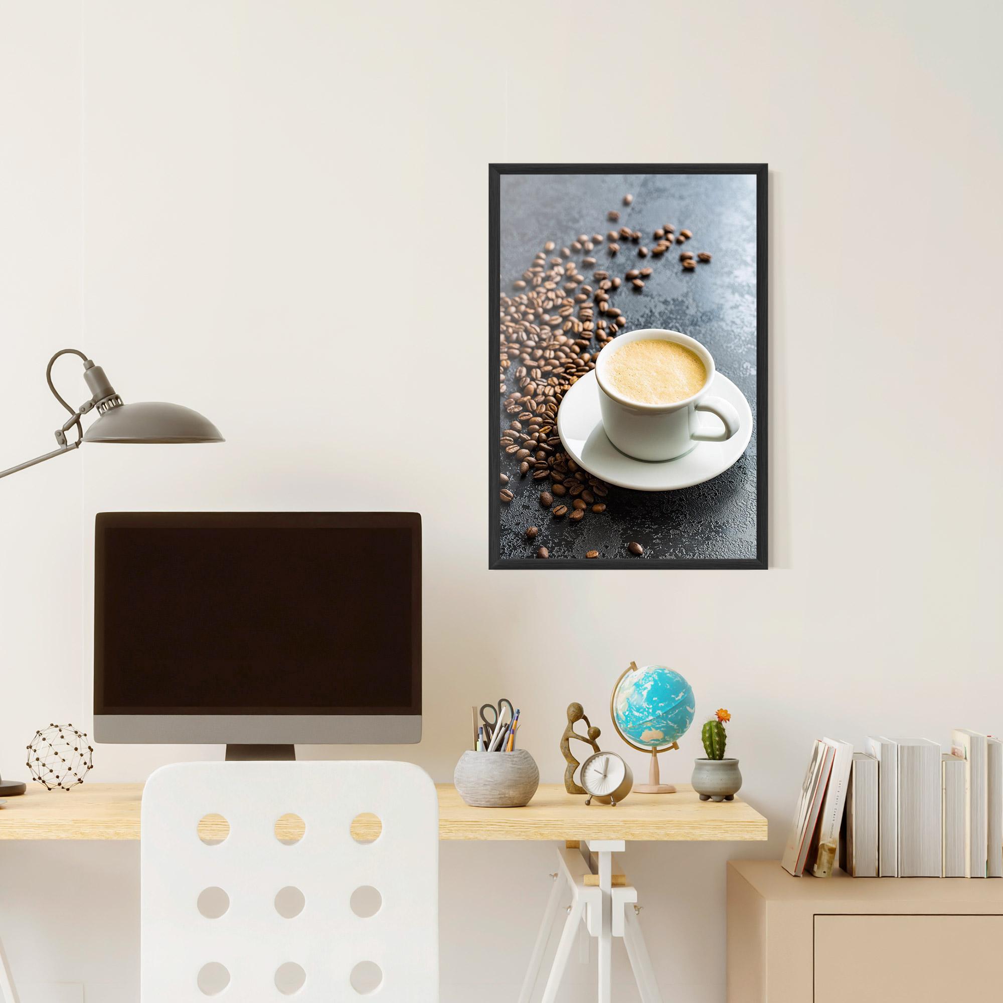 Рамкиран постер Hot Cappuccino Coffee mockup 6