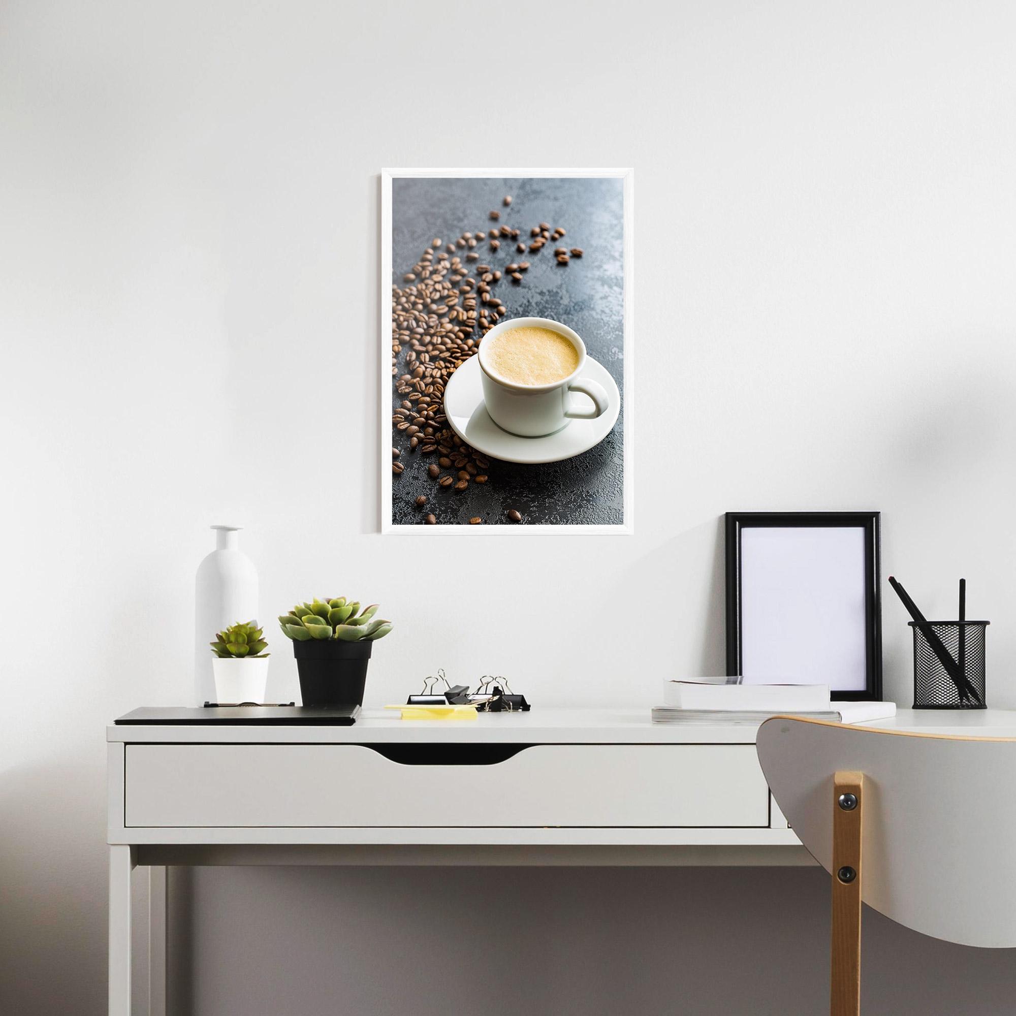 Рамкиран постер Hot Cappuccino Coffee mockup 7