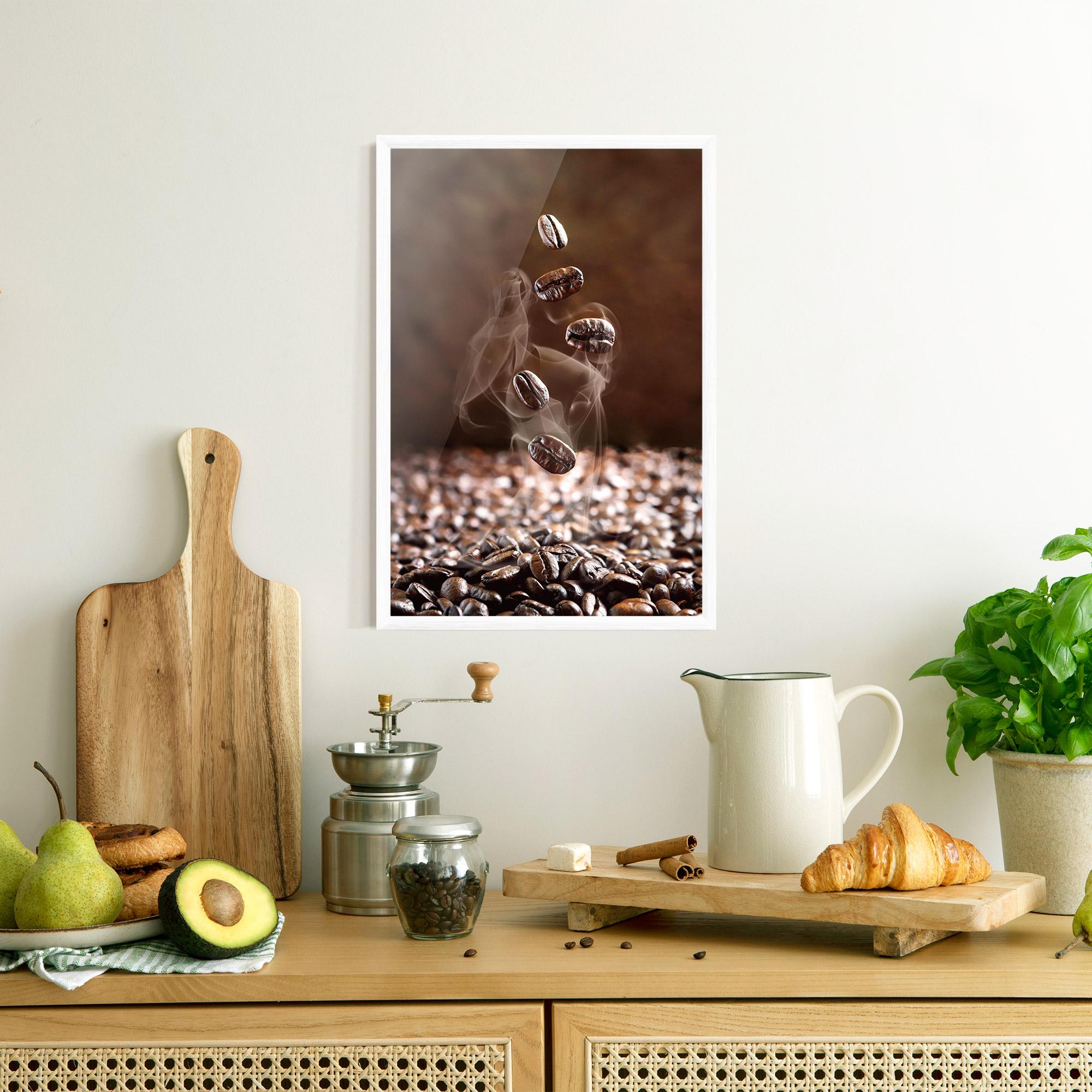 Рамкиран постер Close Up Falling Beans mockup 8