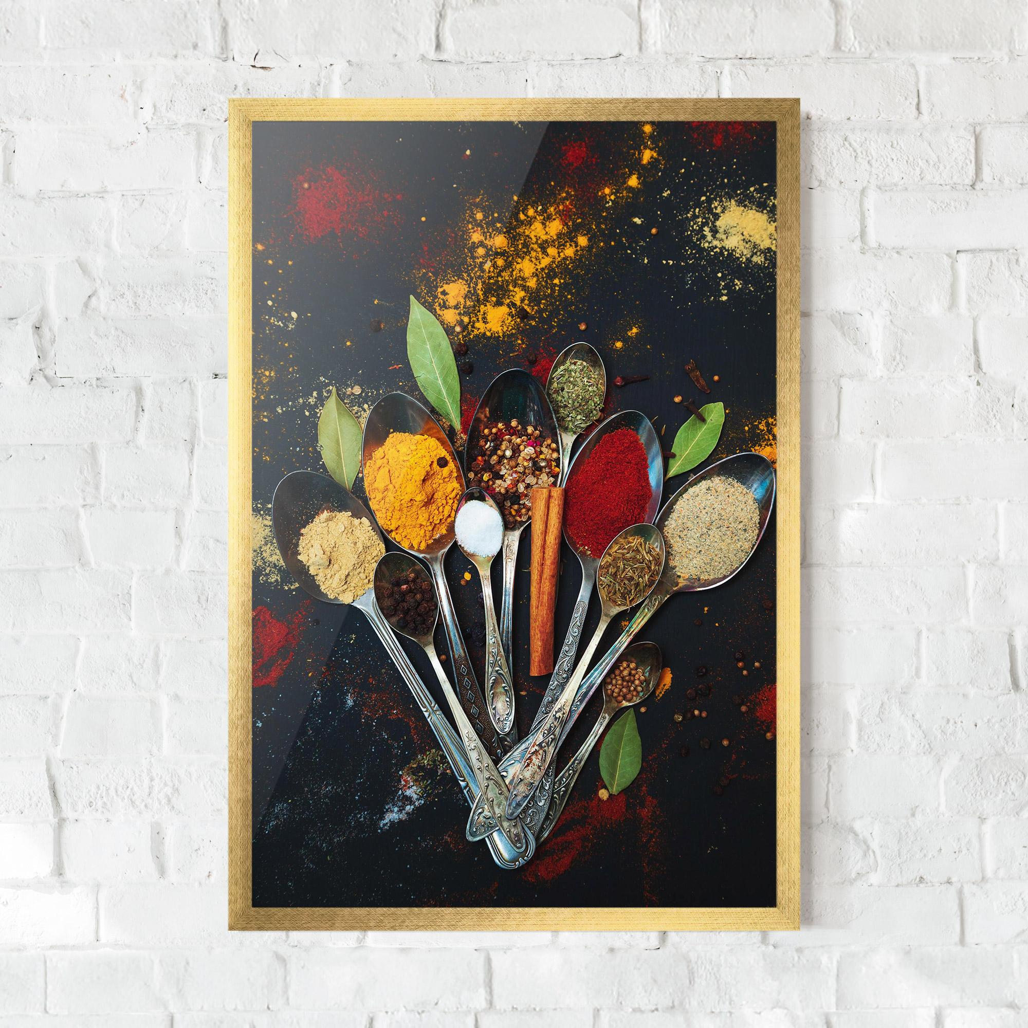 Рамкиран постер Spices Cooking Spoons mockup 0