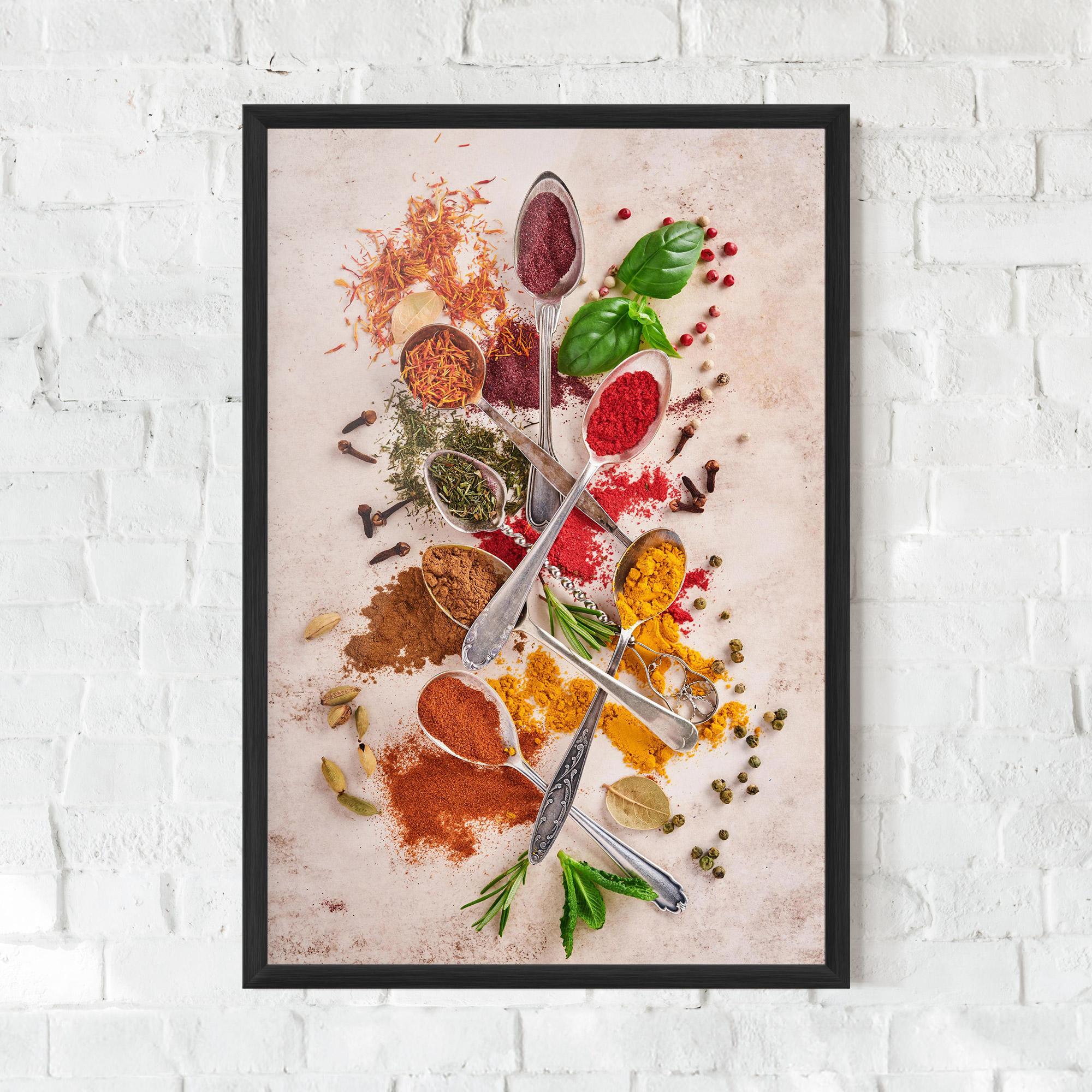 Рамкиран постер Colorful Spices Cooking mockup 0