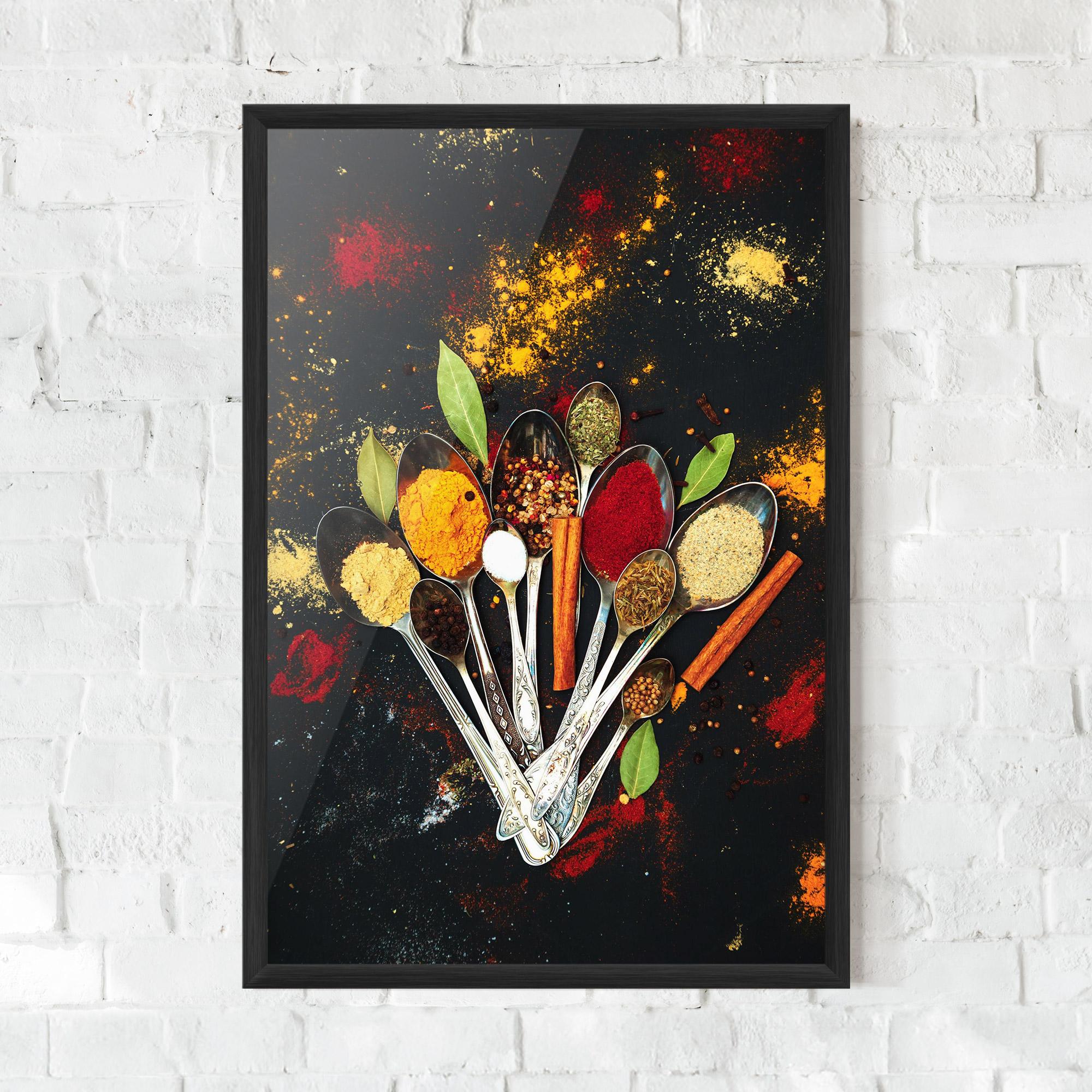 Рамкиран постер Cooking Spices Spoons mockup 0
