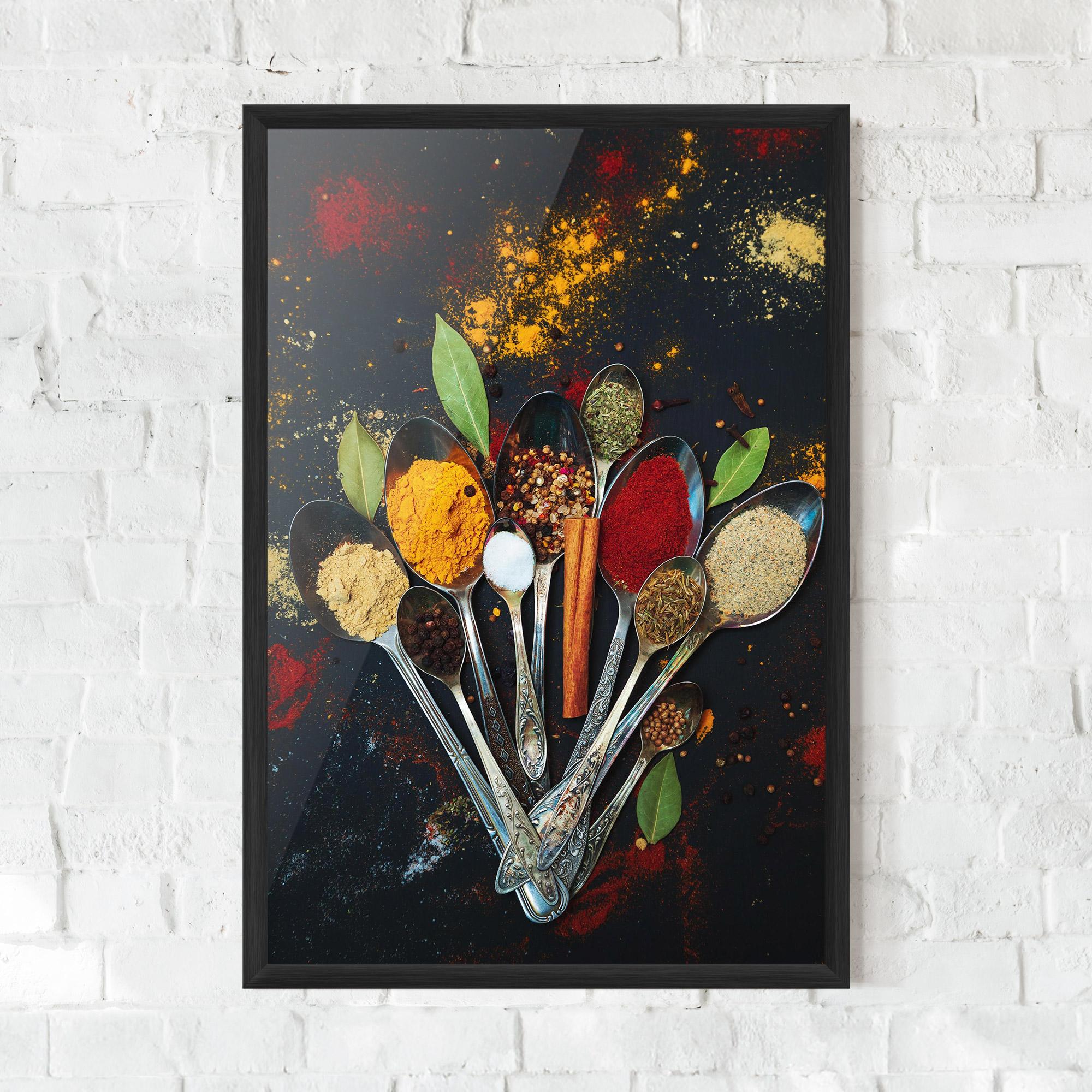 Рамкиран постер Spices Cooking Spoons mockup 0