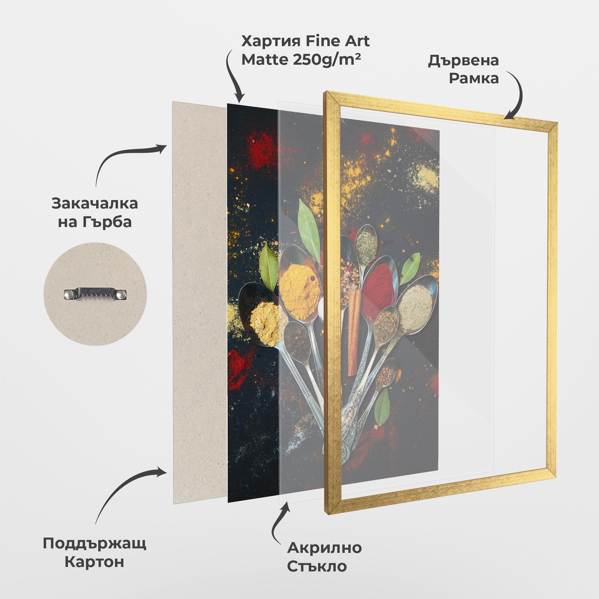 Рамкиран постер Spices Cooking Spoons mockup 1