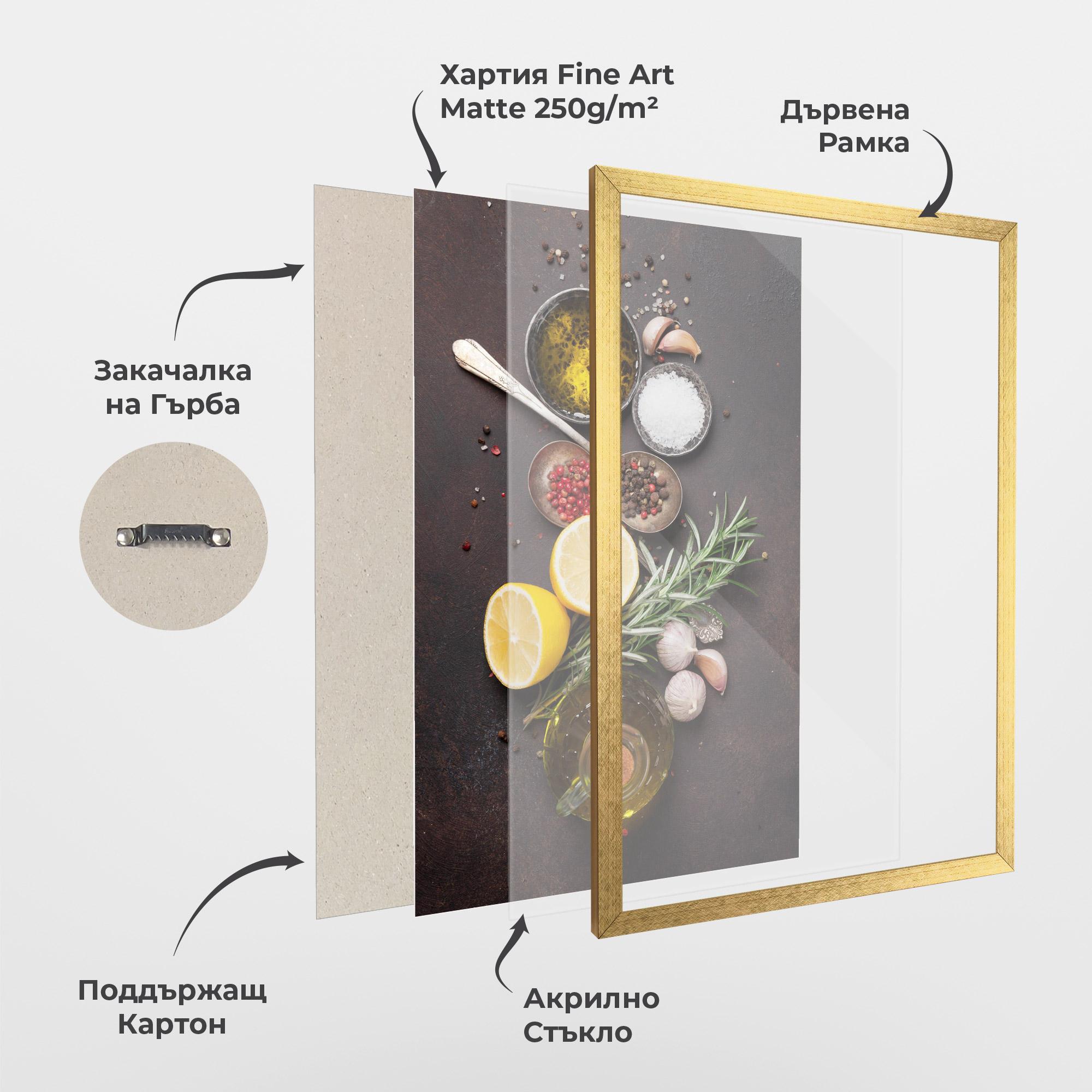 Рамкиран постер Spices On Stone Table mockup 1