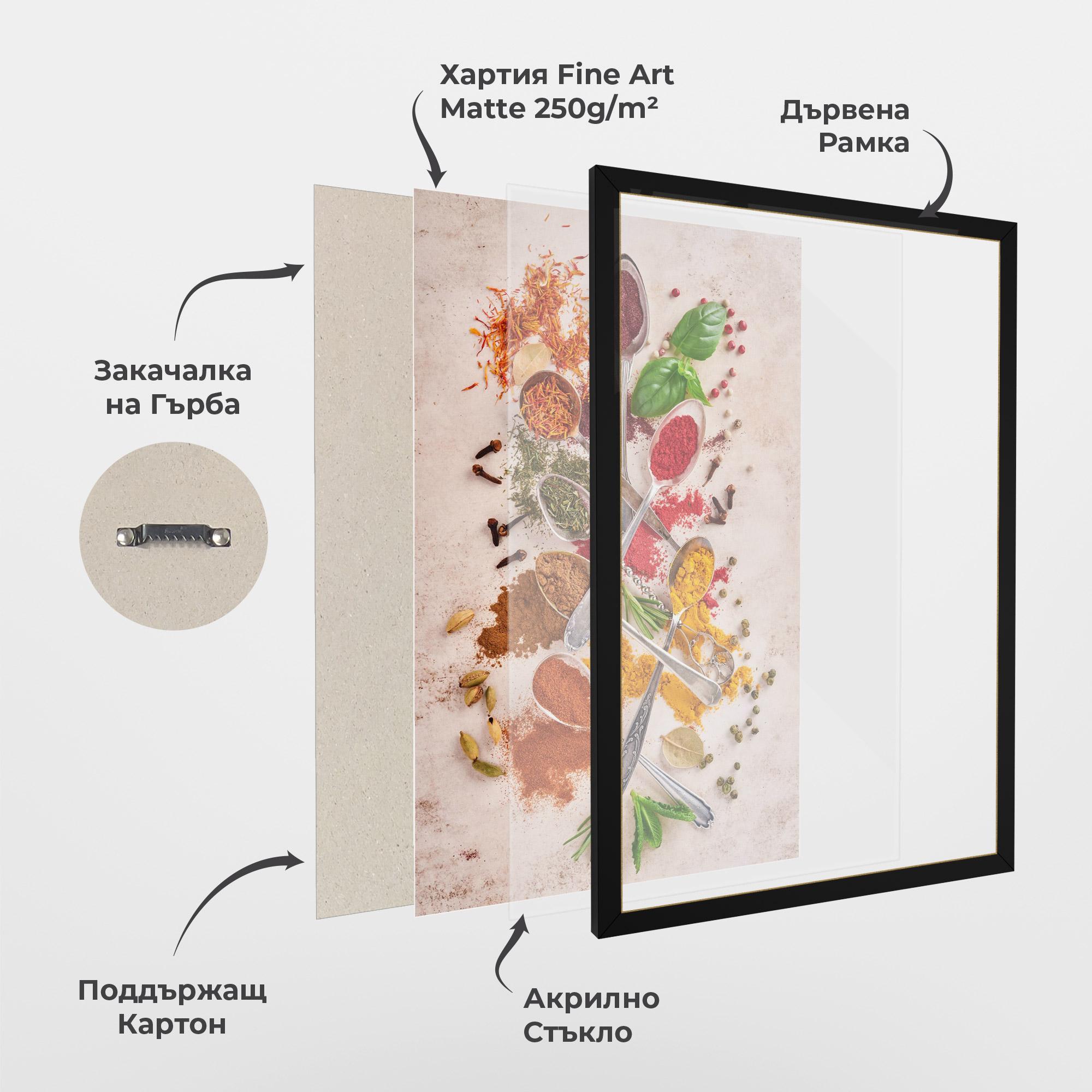 Рамкиран постер Colorful Spices Cooking mockup 1