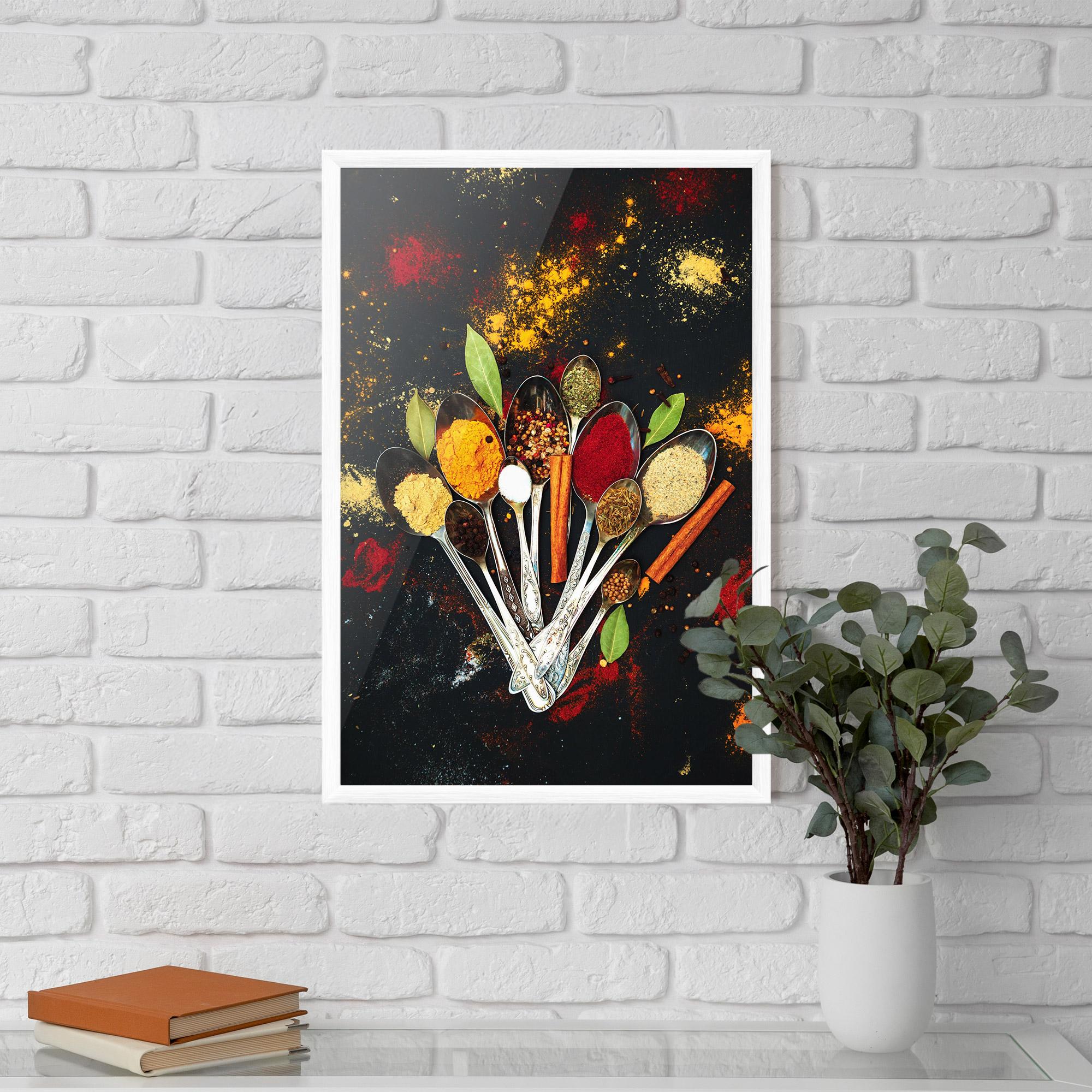 Рамкиран постер Cooking Spices Spoons mockup 5