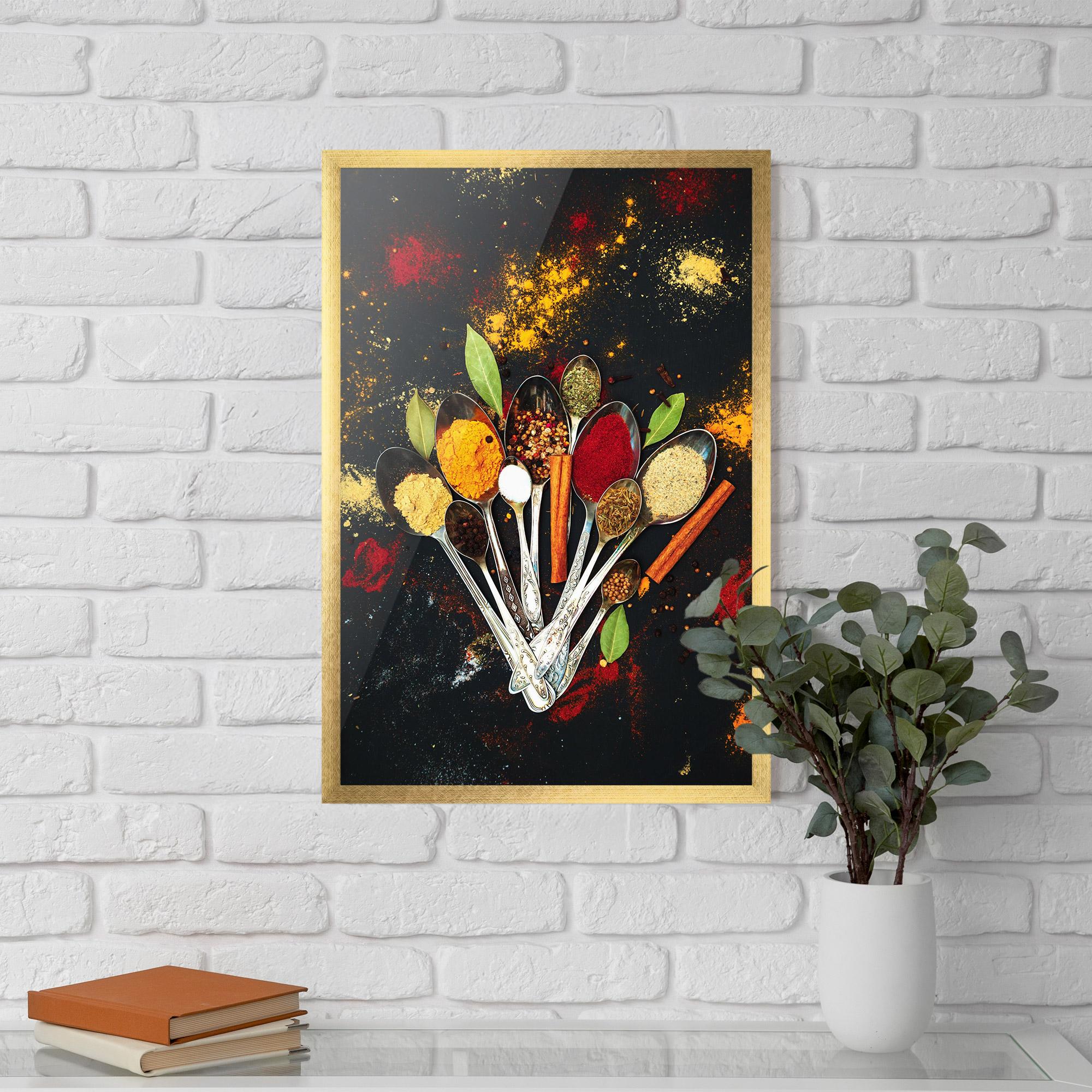 Рамкиран постер Cooking Spices Spoons mockup 5