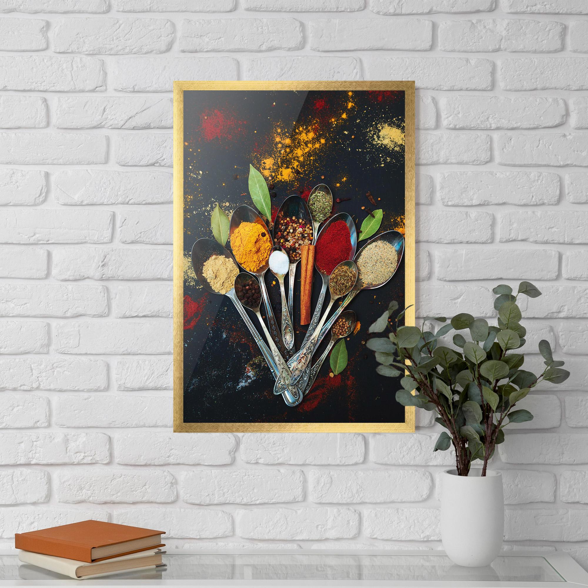 Рамкиран постер Spices Cooking Spoons mockup 5