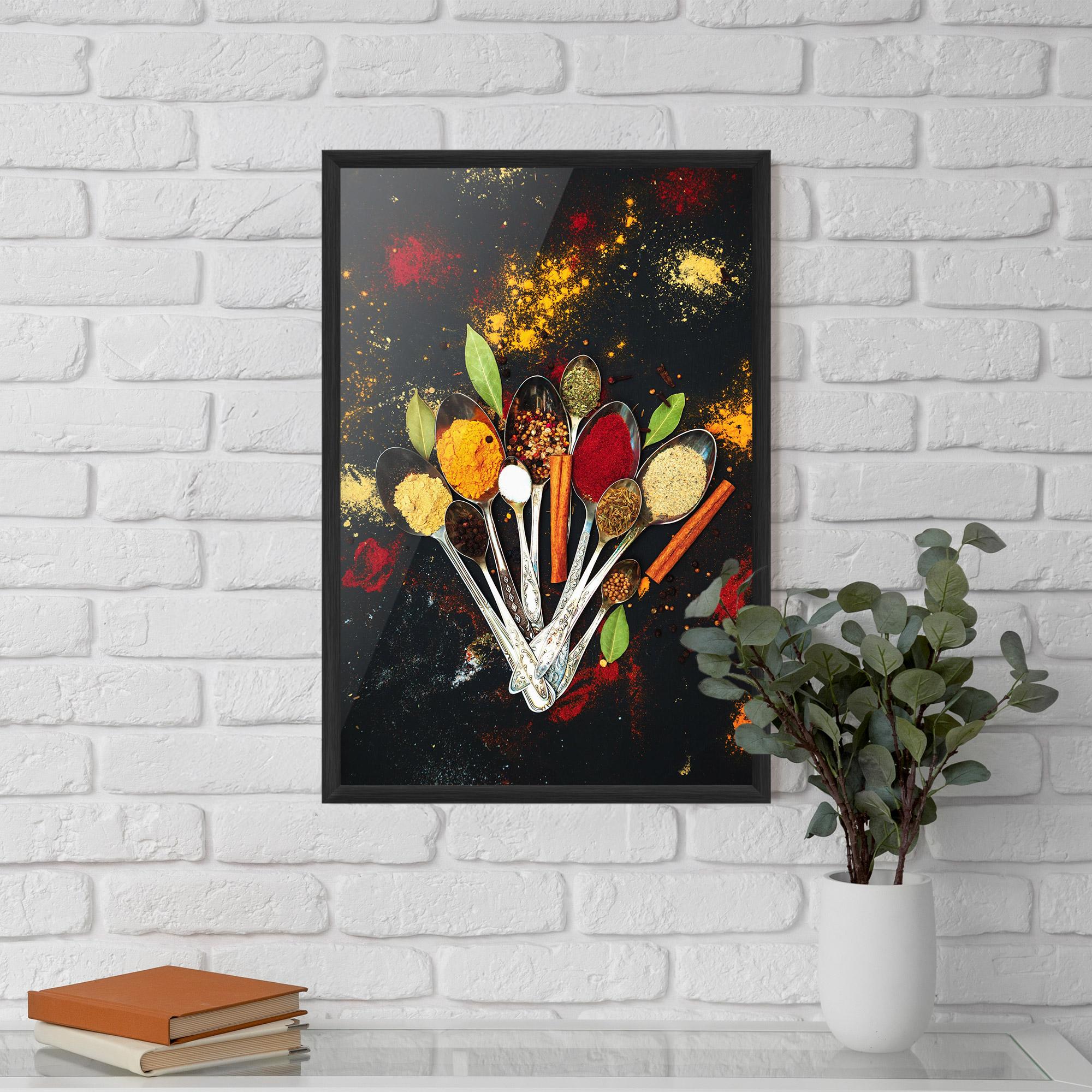 Рамкиран постер Cooking Spices Spoons mockup 5