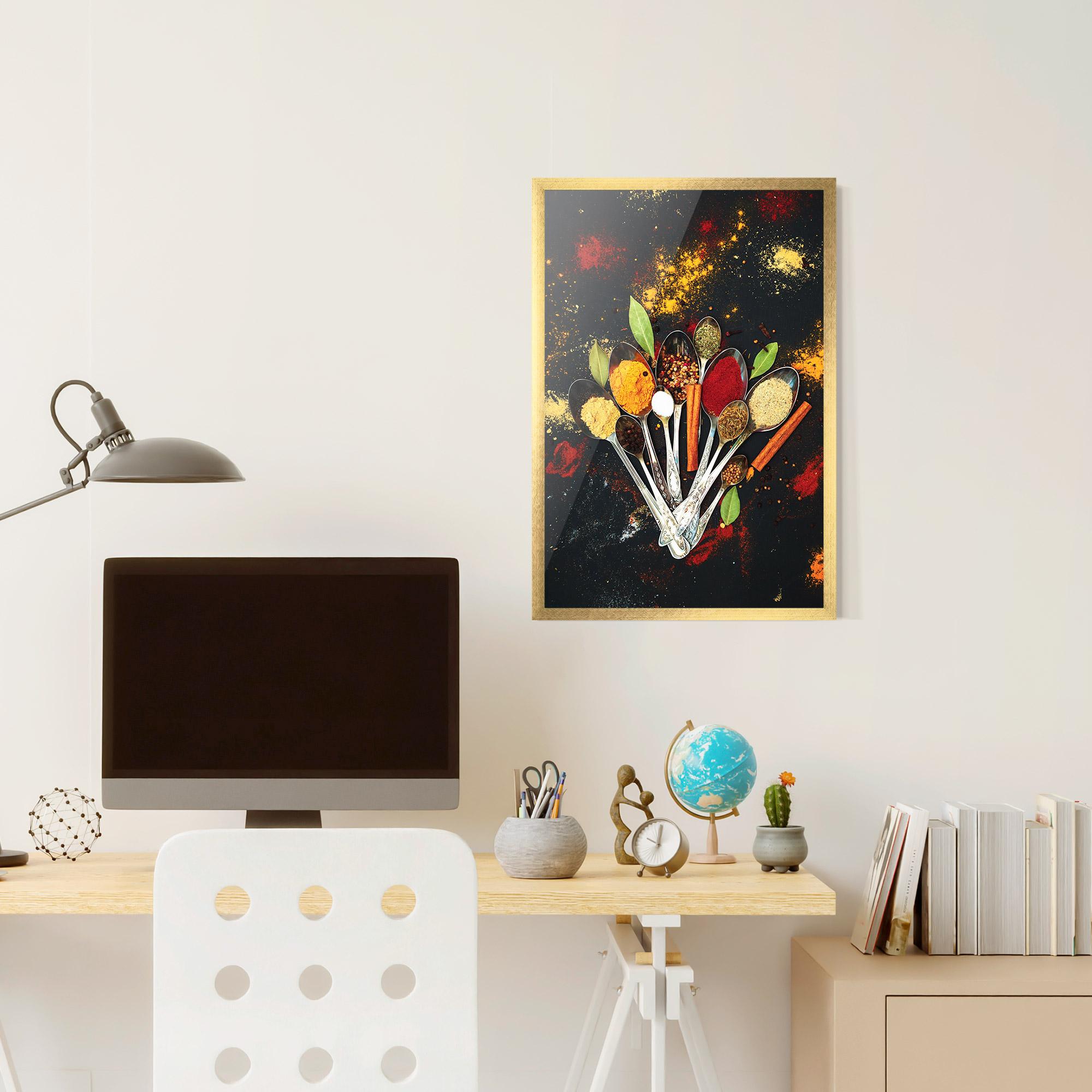 Рамкиран постер Cooking Spices Spoons mockup 6