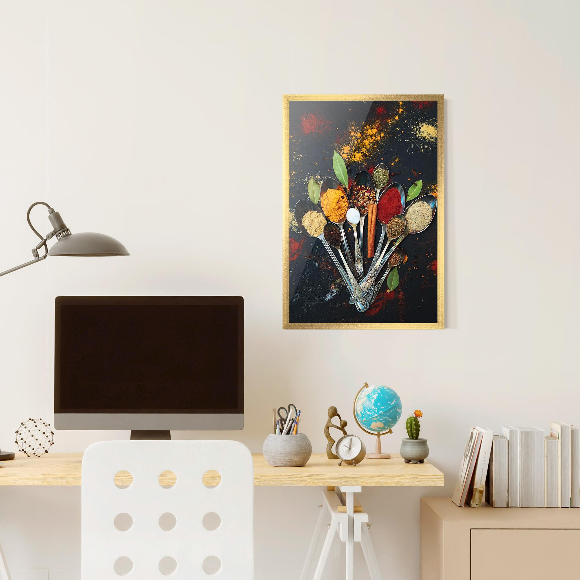 Рамкиран постер Spices Cooking Spoons mockup 6