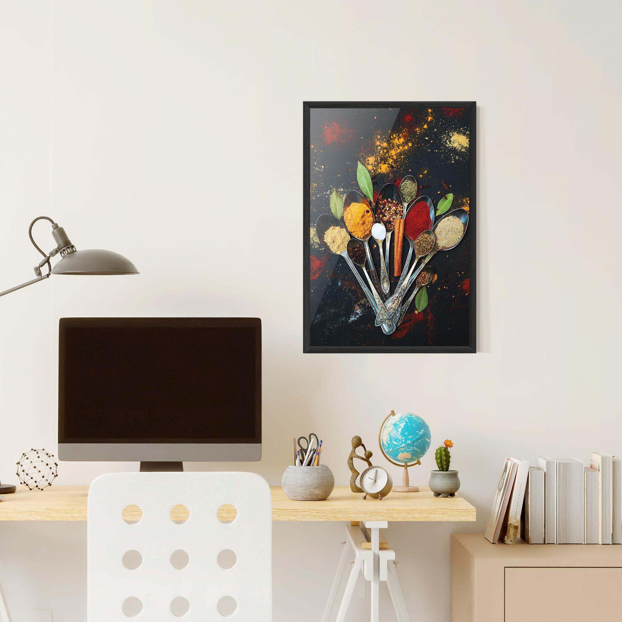Рамкиран постер Spices Cooking Spoons mockup 6