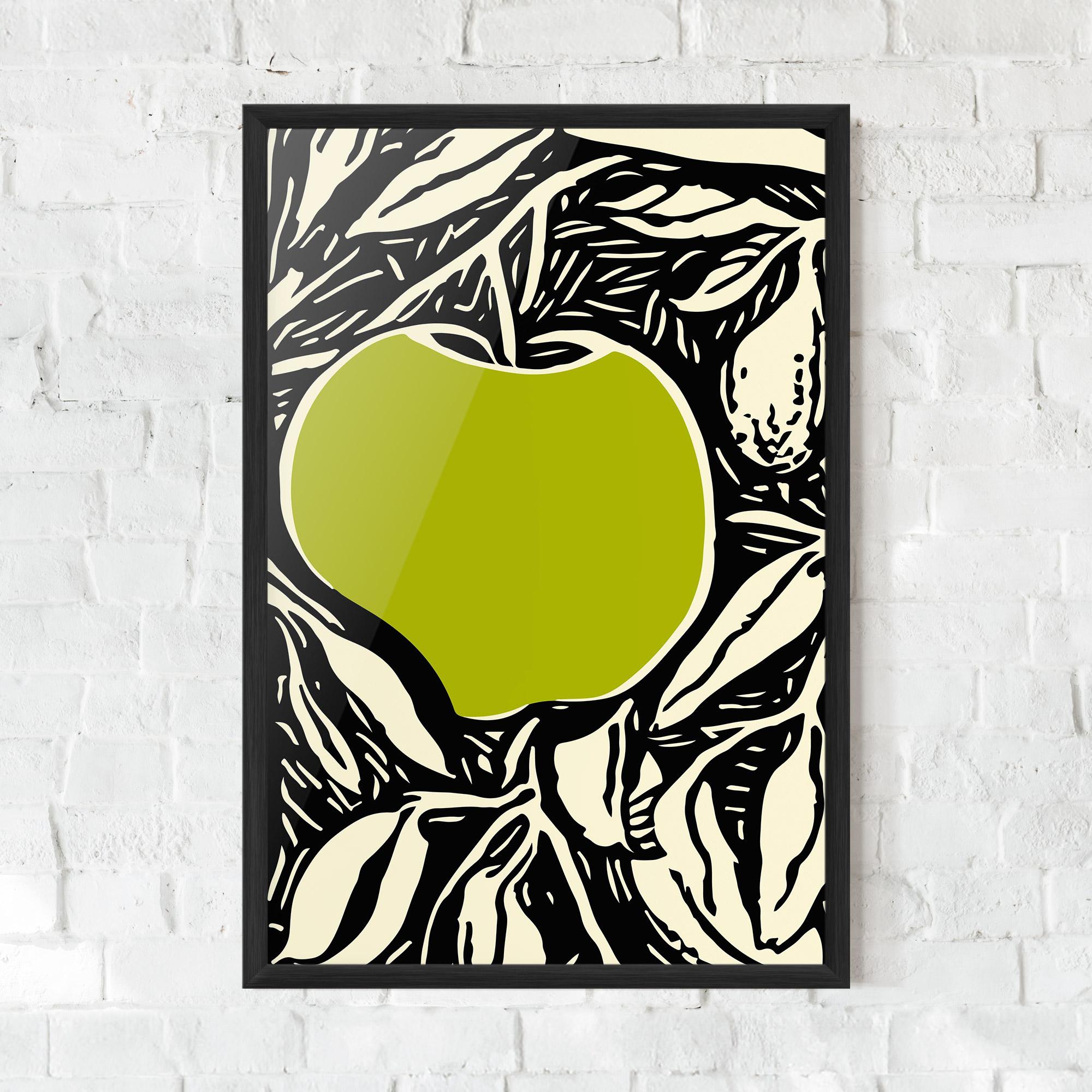 Рамкиран постер Green Apple mockup 0