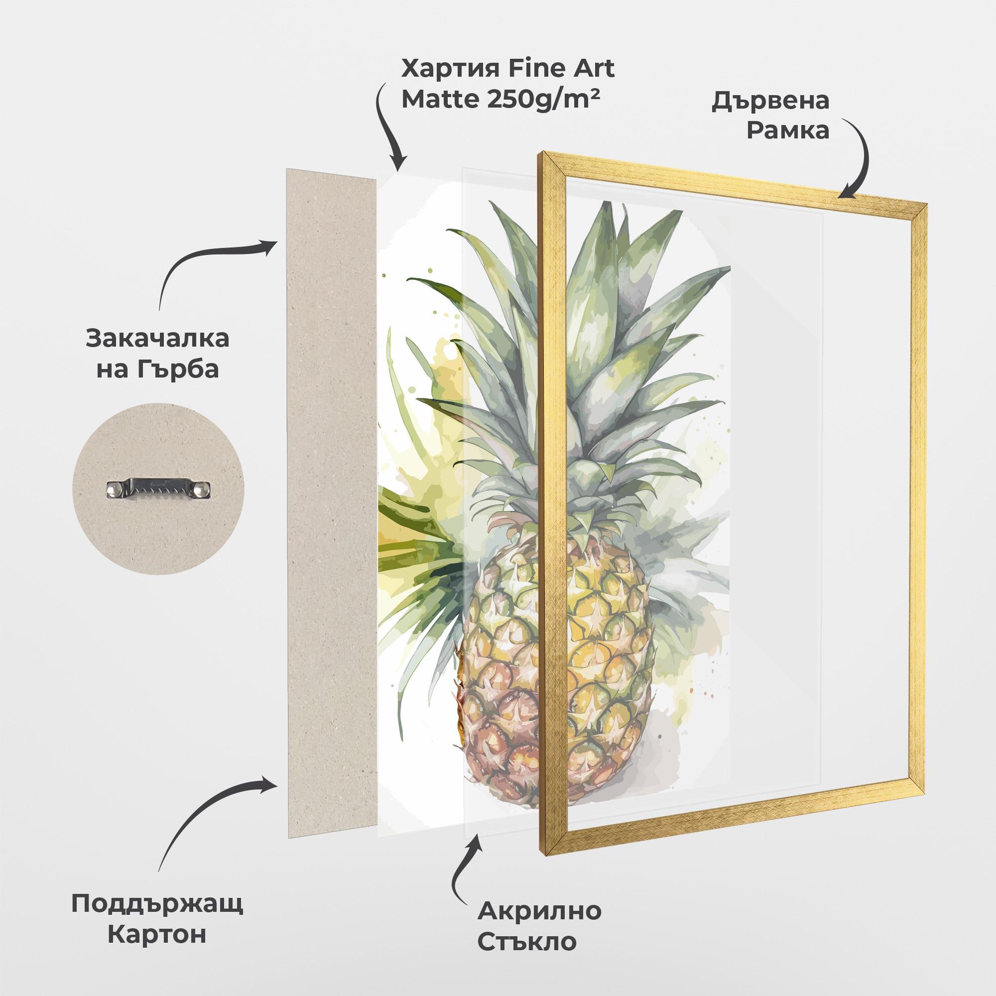 Рамкиран постер Pineapple mockup 1