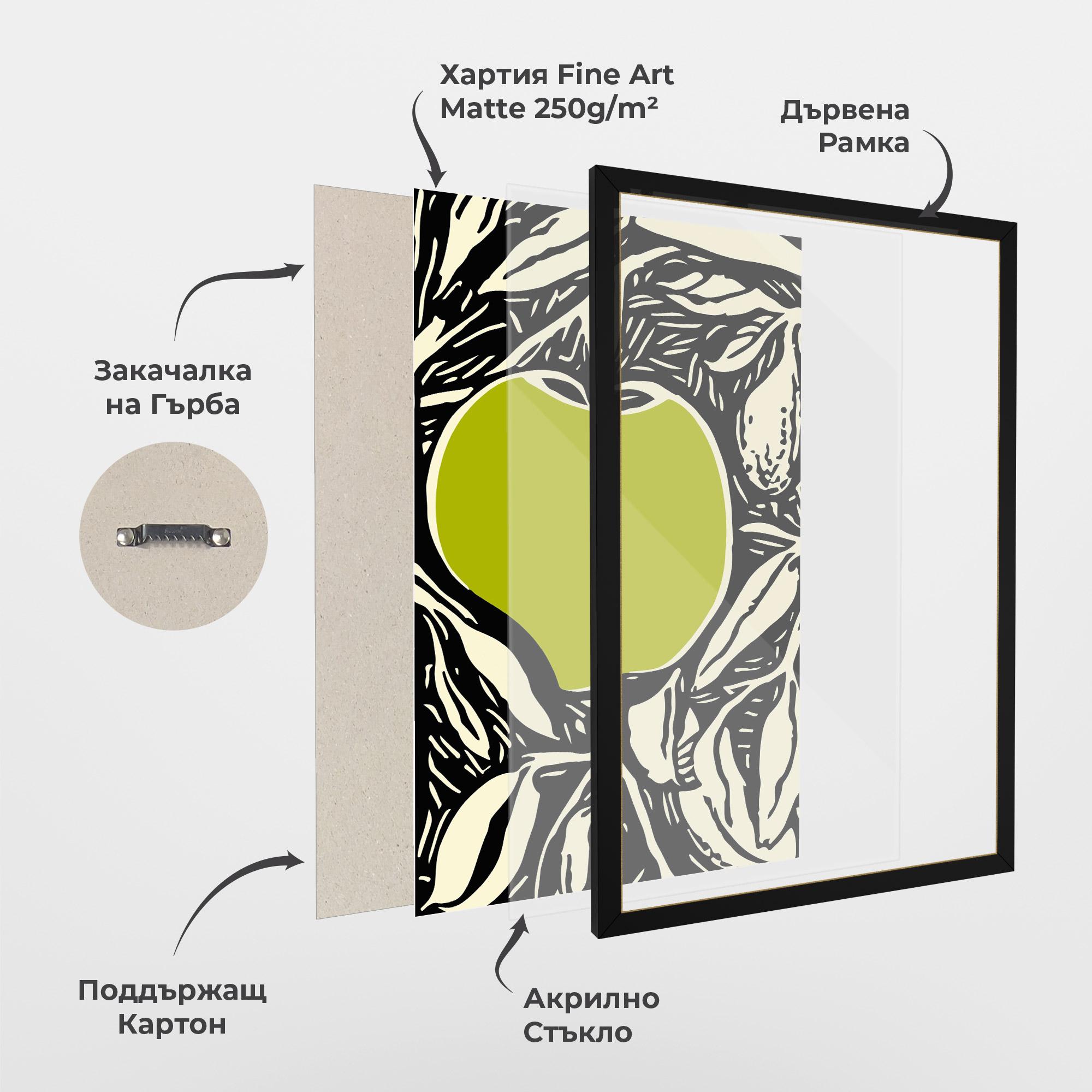 Рамкиран постер Green Apple mockup 1