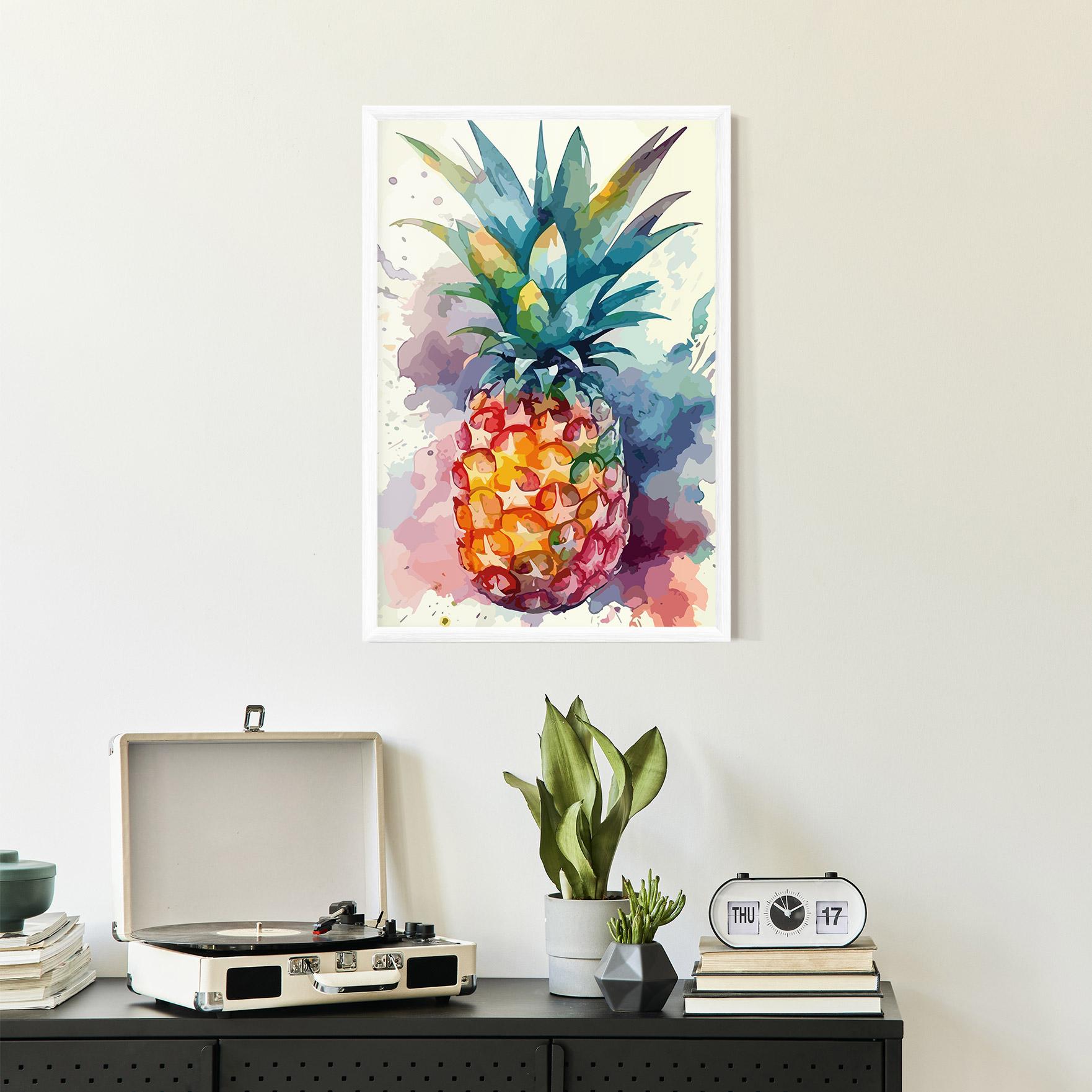 Рамкиран постер Colorful Pineapple mockup 2