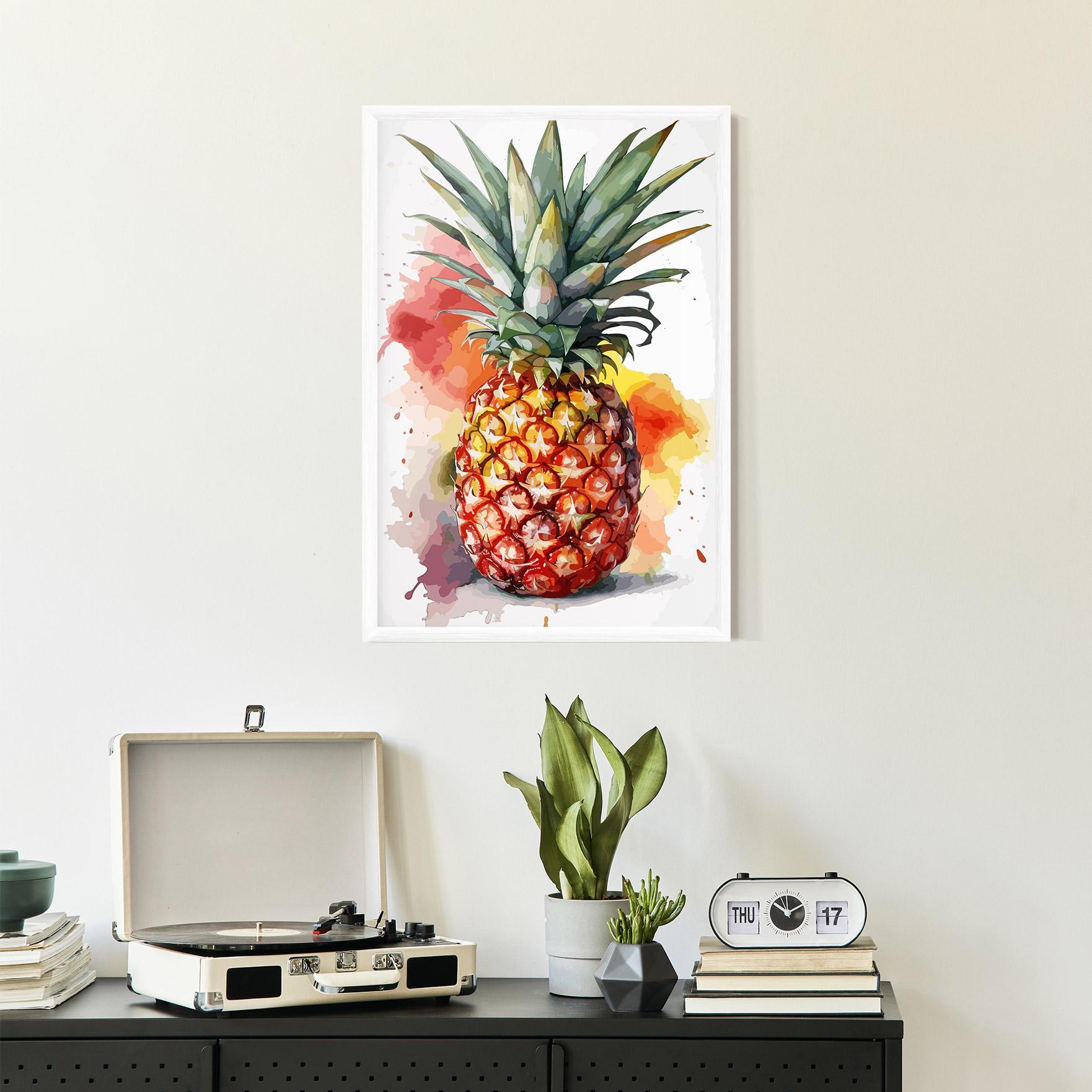 Рамкиран постер Pineapple Watercolor mockup 2