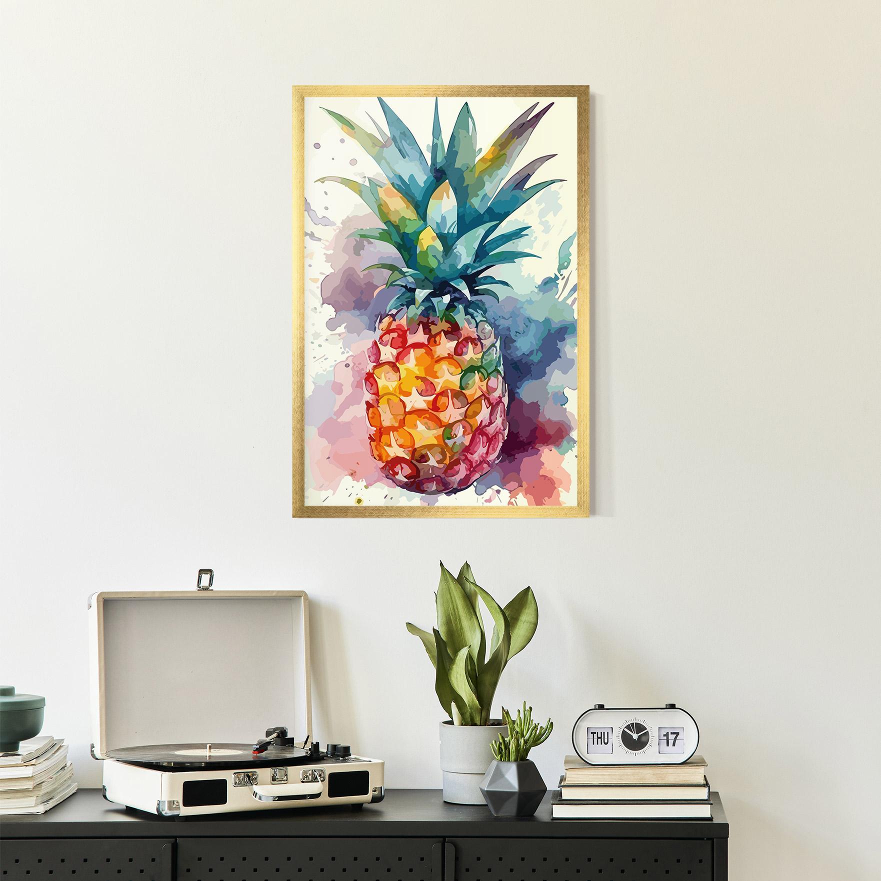 Рамкиран постер Colorful Pineapple mockup 2