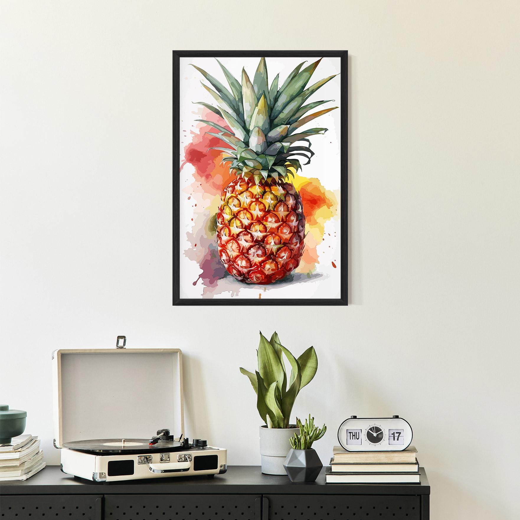 Рамкиран постер Pineapple Watercolor mockup 2