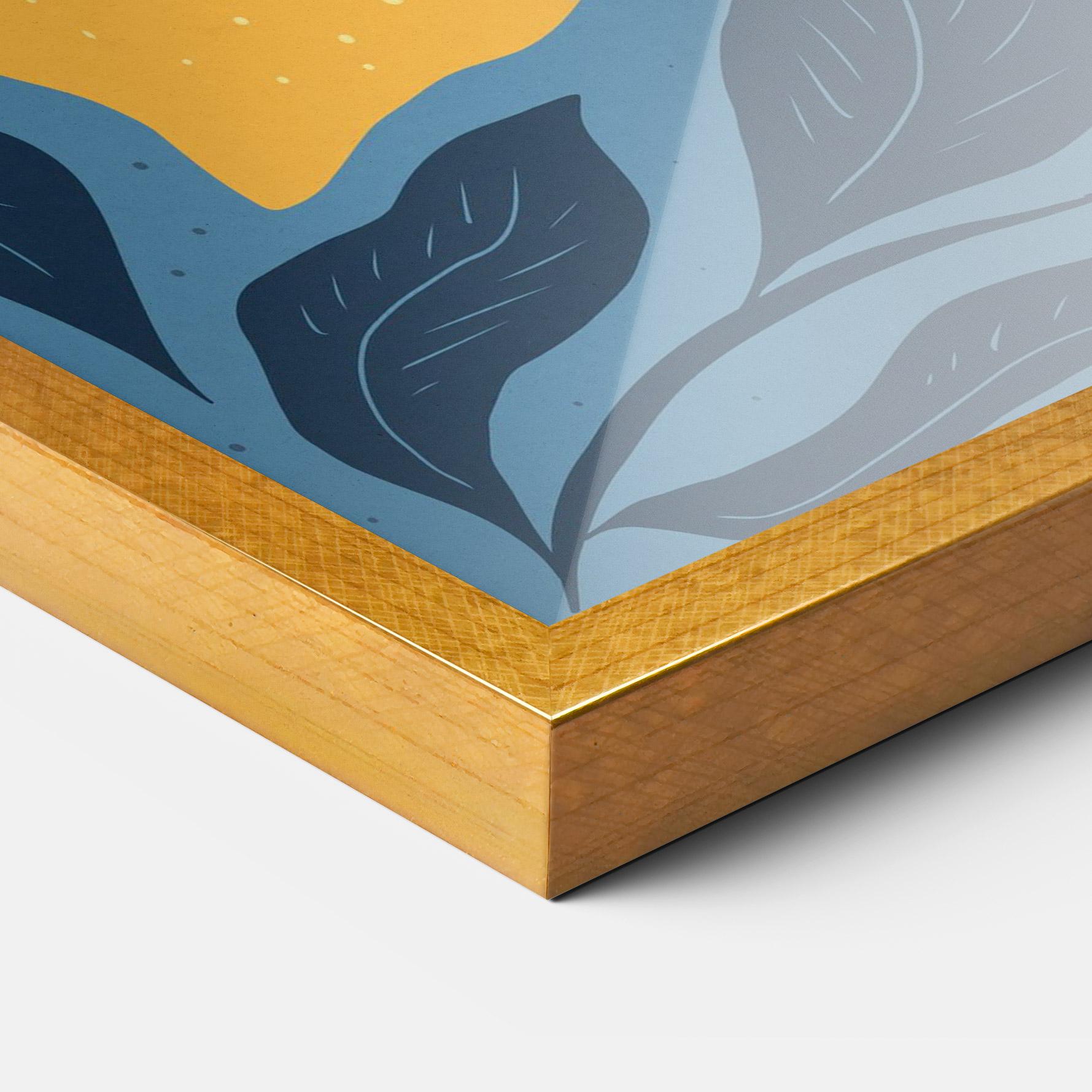 Рамкиран постер Lemon On Blue mockup 3