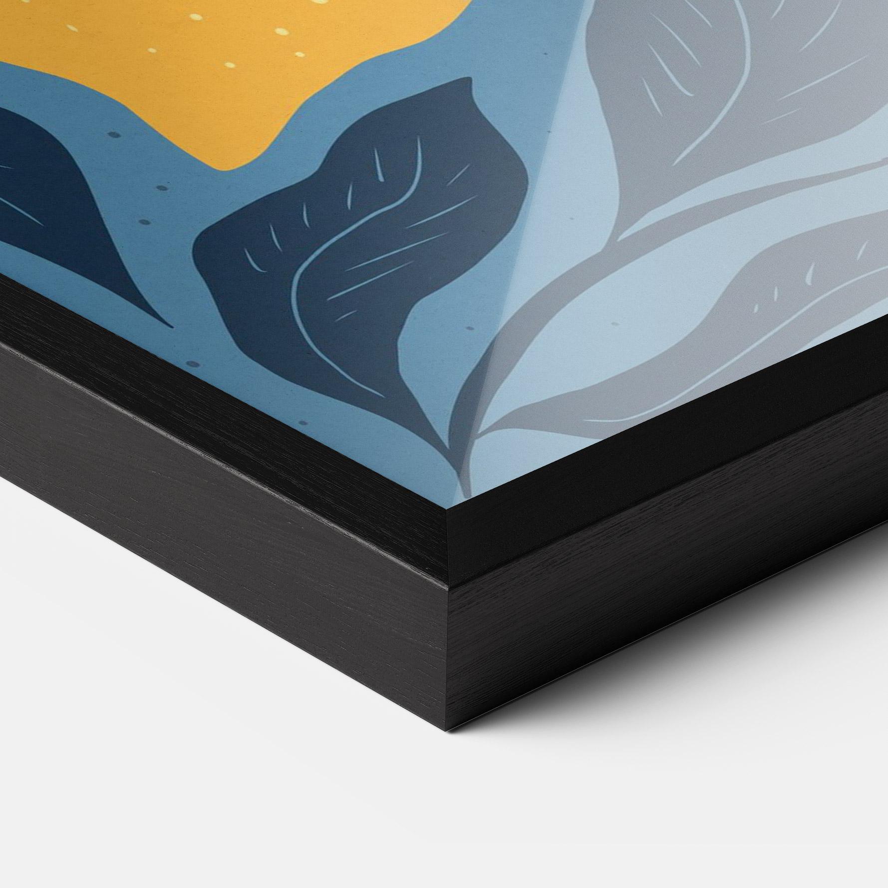 Рамкиран постер Lemon On Blue mockup 3