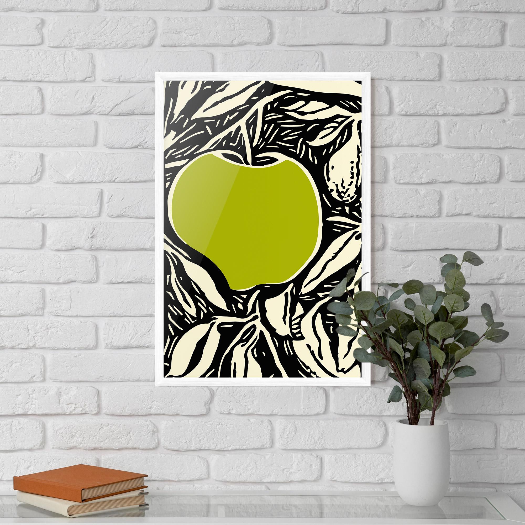 Рамкиран постер Green Apple mockup 5