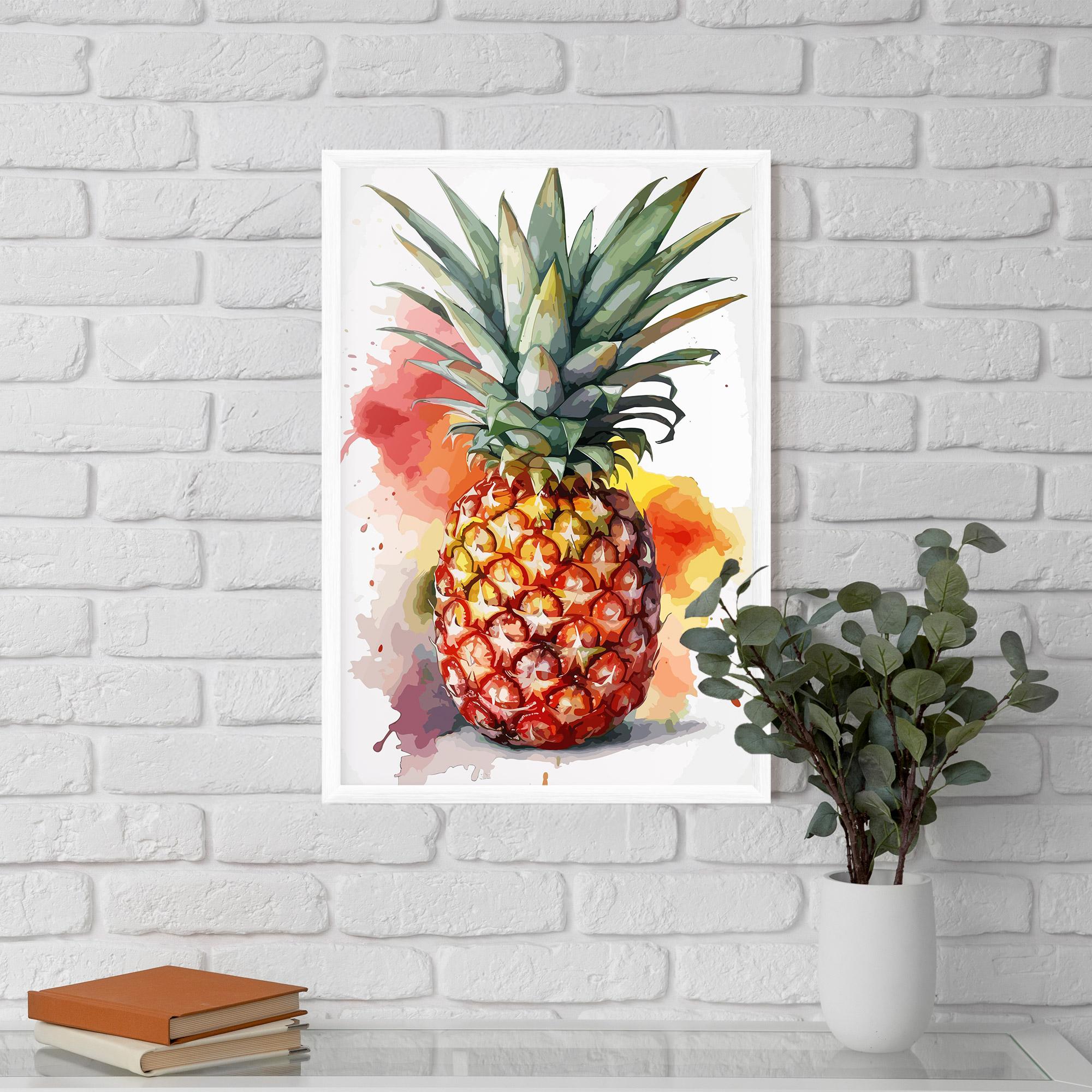 Рамкиран постер Pineapple Watercolor mockup 5