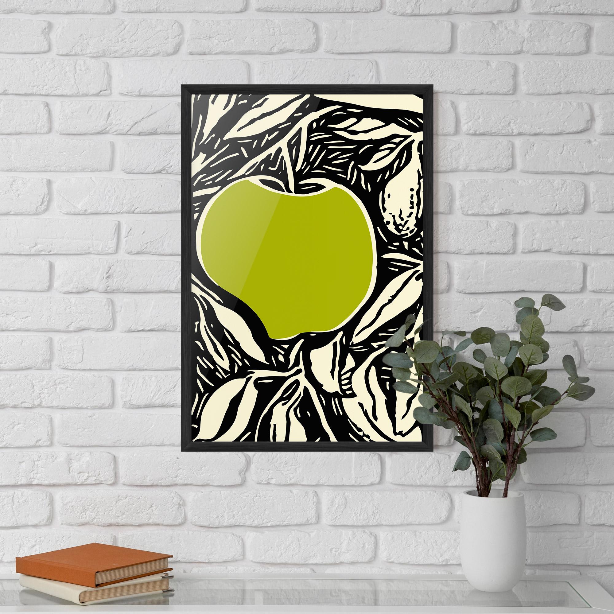 Рамкиран постер Green Apple mockup 5