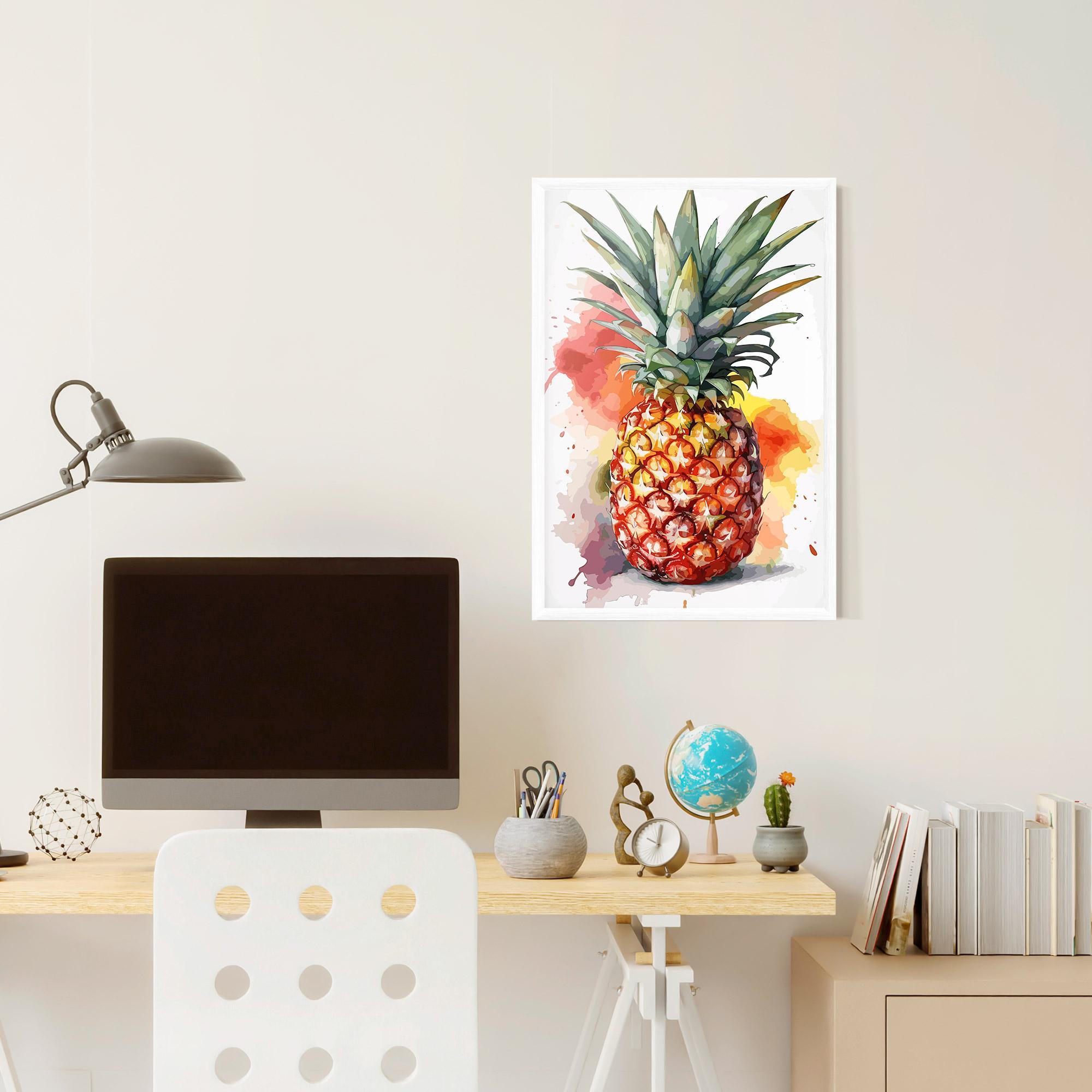 Рамкиран постер Pineapple Watercolor mockup 6