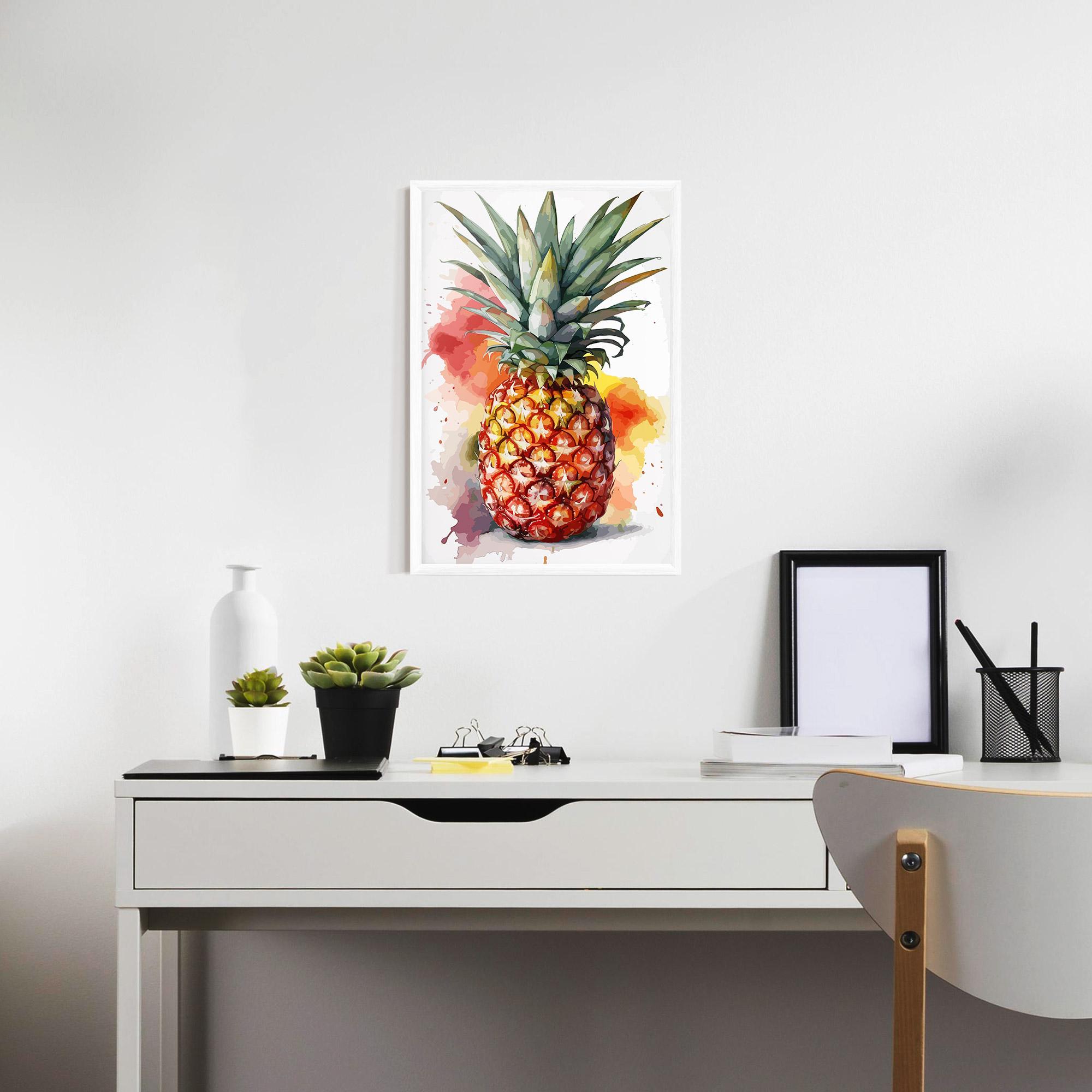 Рамкиран постер Pineapple Watercolor mockup 7