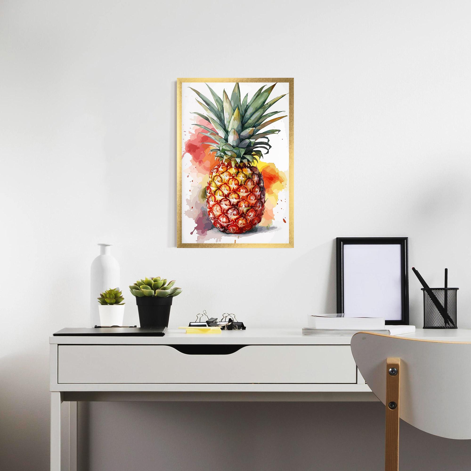 Рамкиран постер Pineapple Watercolor mockup 7