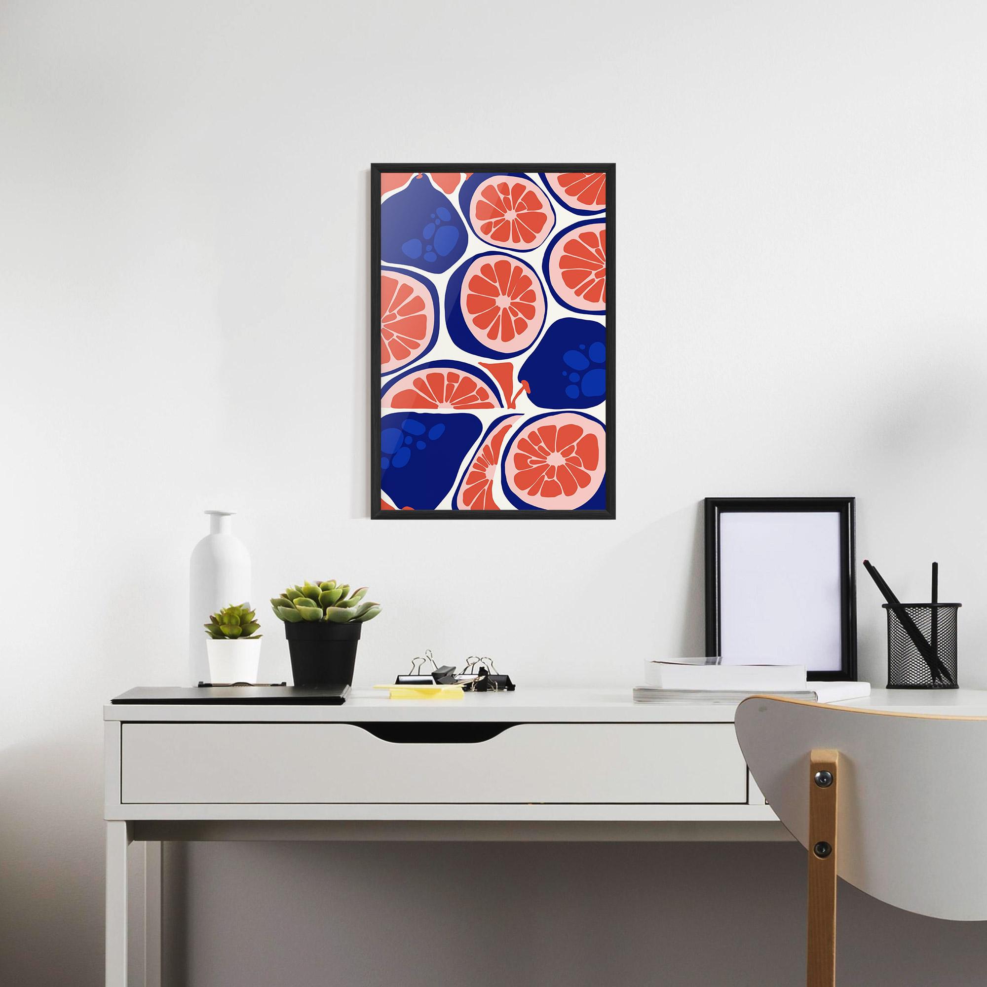 Рамкиран постер Blue Pink Fruit mockup 7