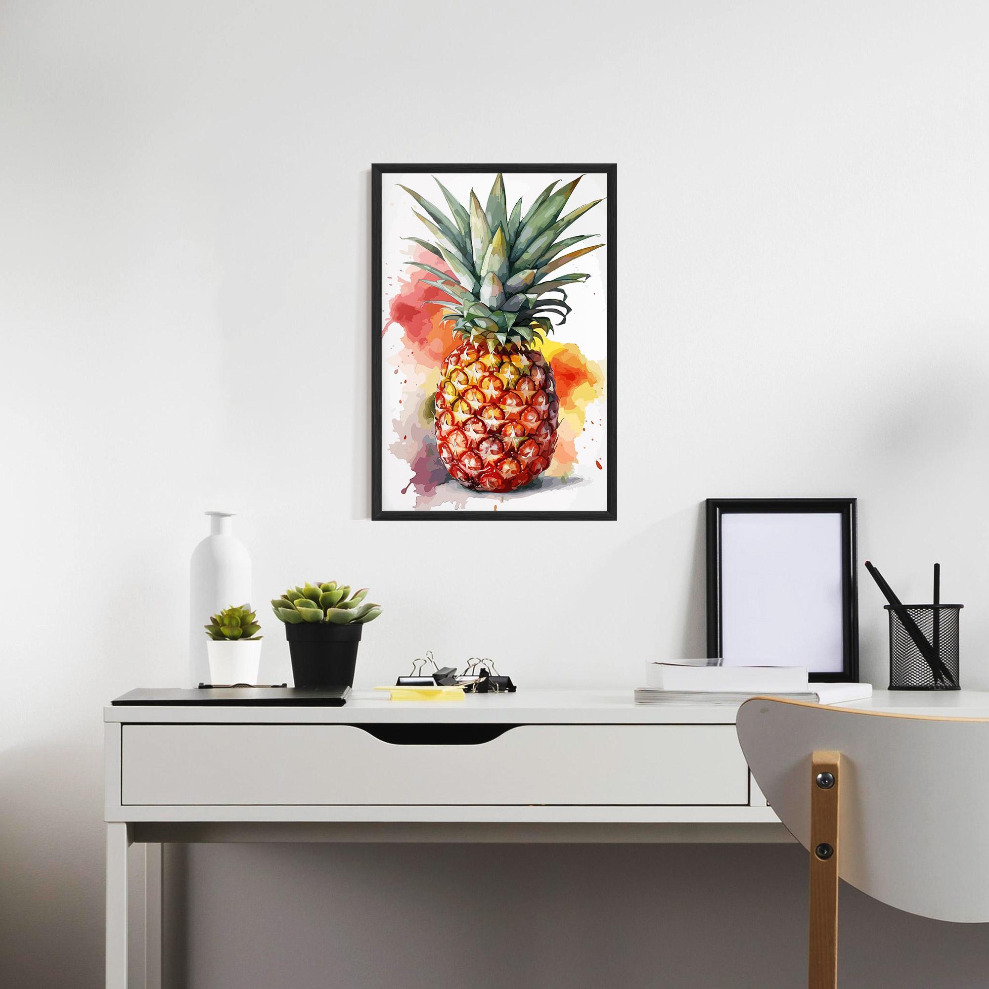 Рамкиран постер Pineapple Watercolor mockup 7