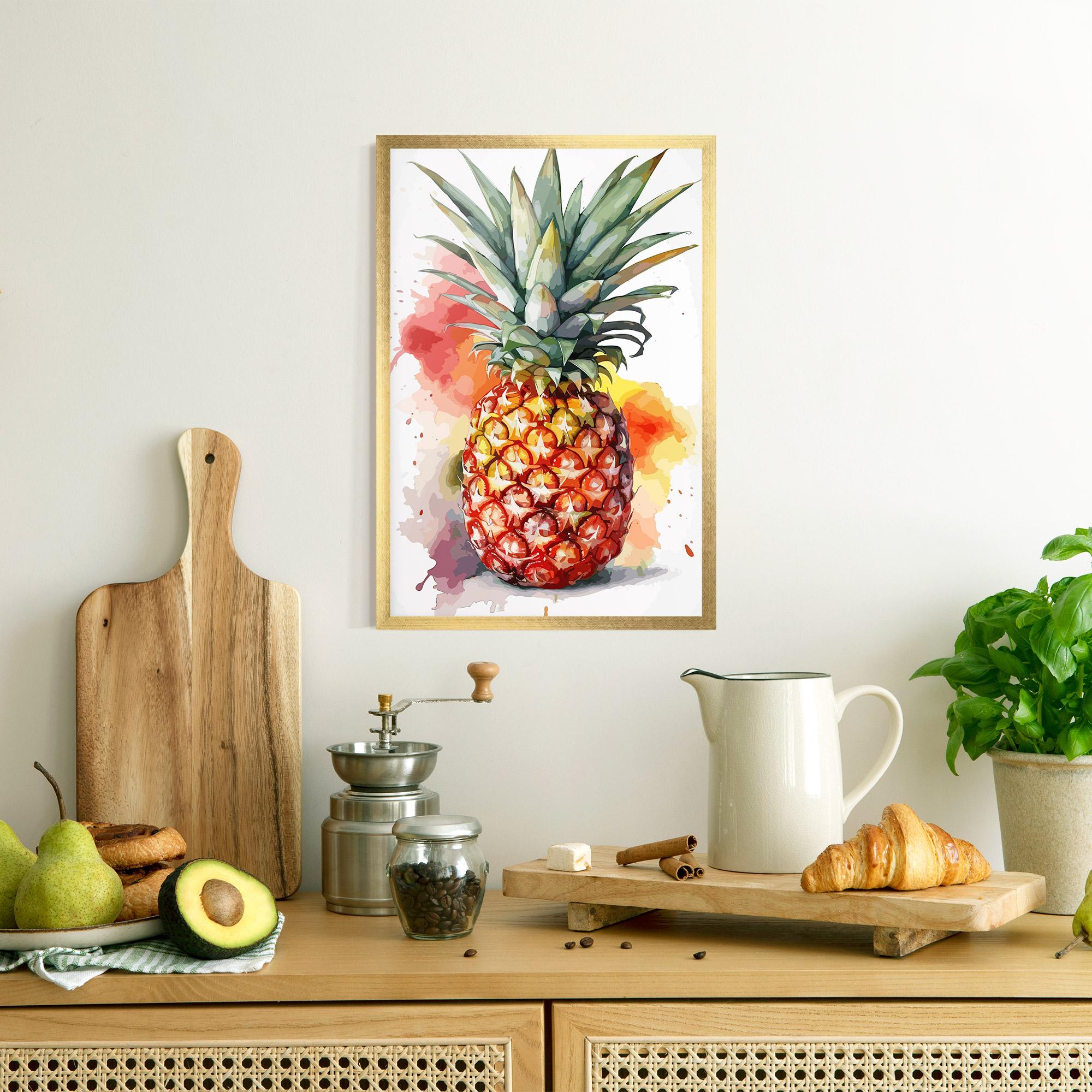 Рамкиран постер Pineapple Watercolor mockup 8