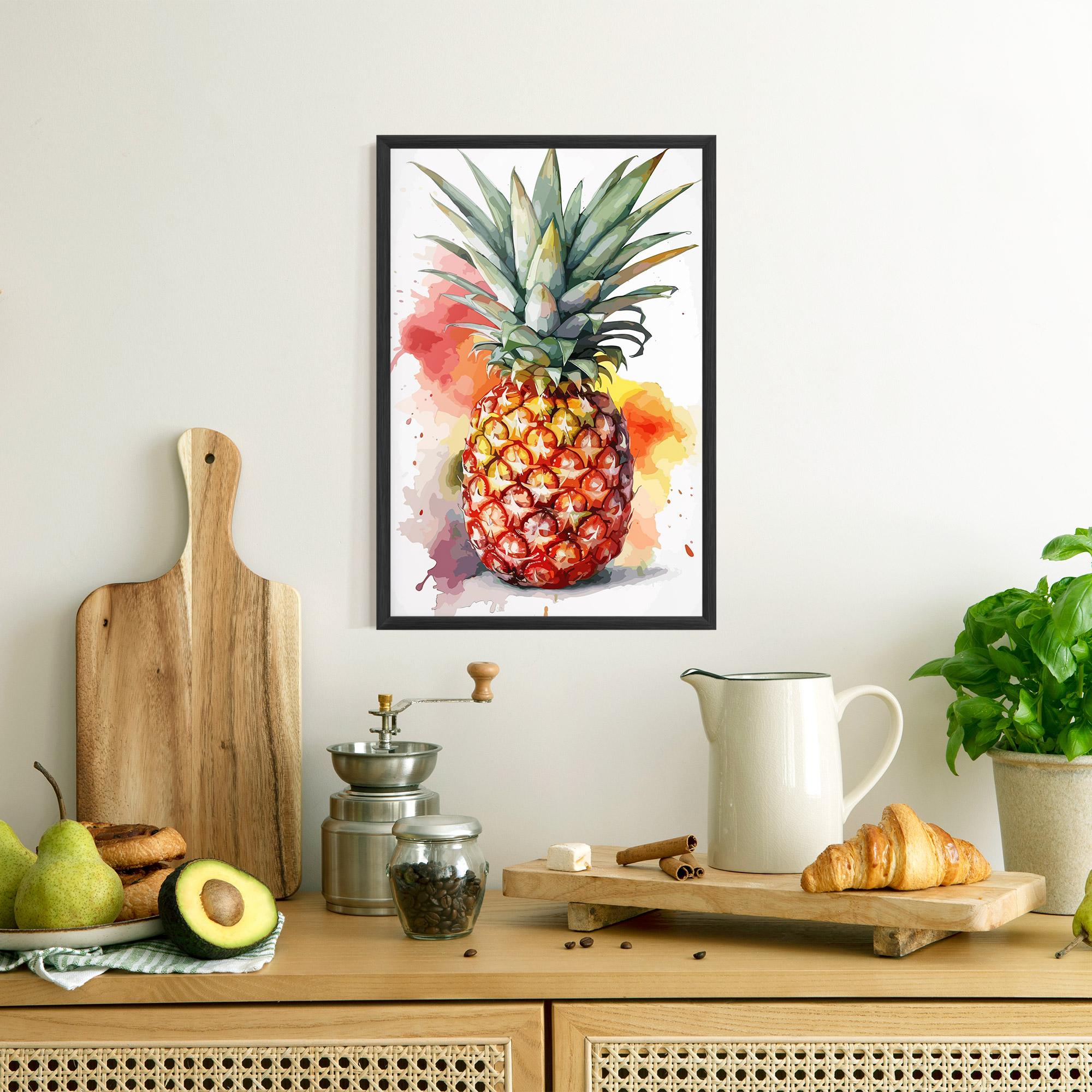 Рамкиран постер Pineapple Watercolor mockup 8