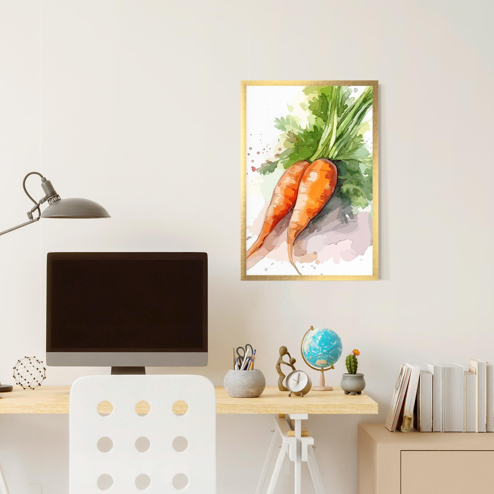 Рамкиран постер Carrot Watercolor mockup 6