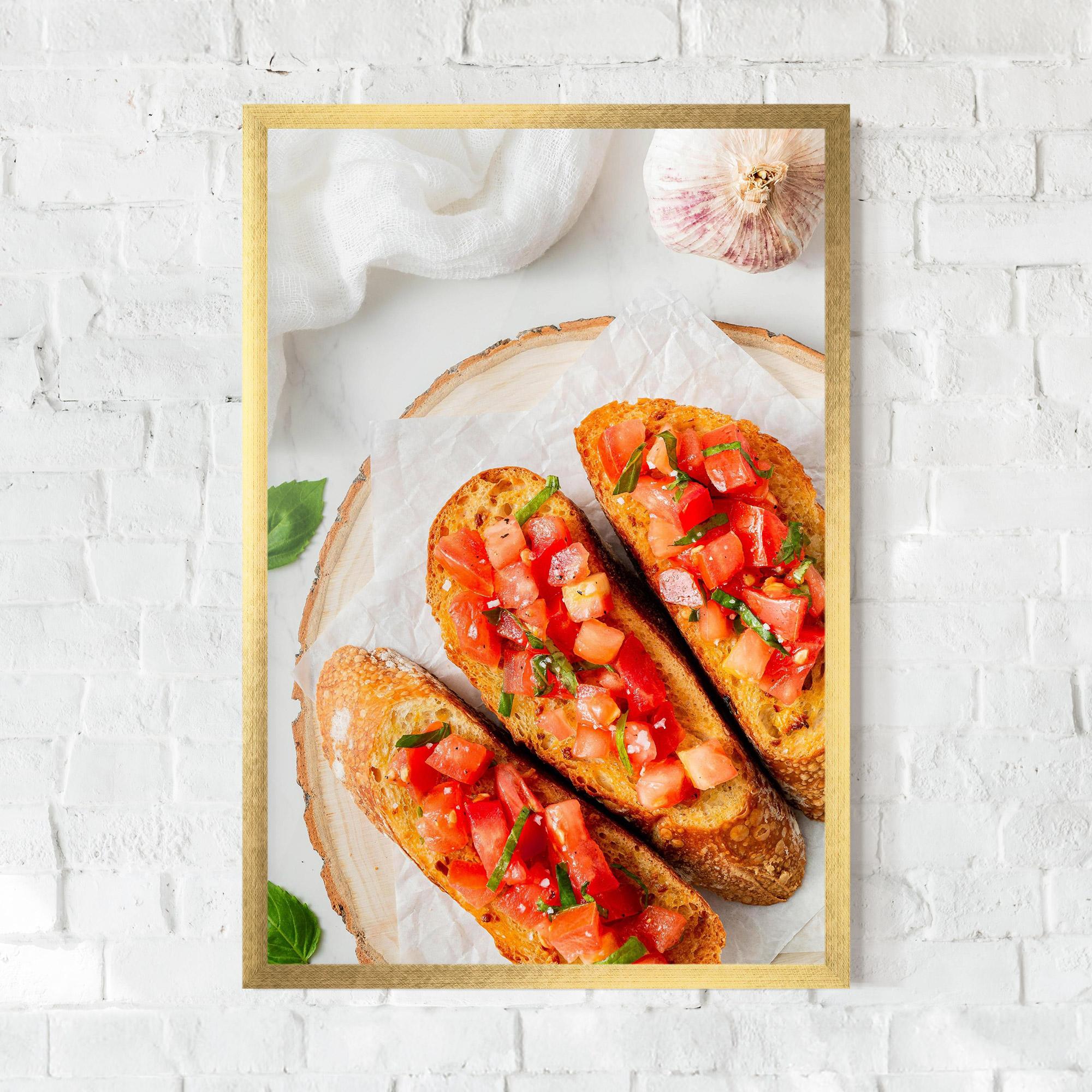 Рамкиран постер Tomatoes On Bread mockup 0
