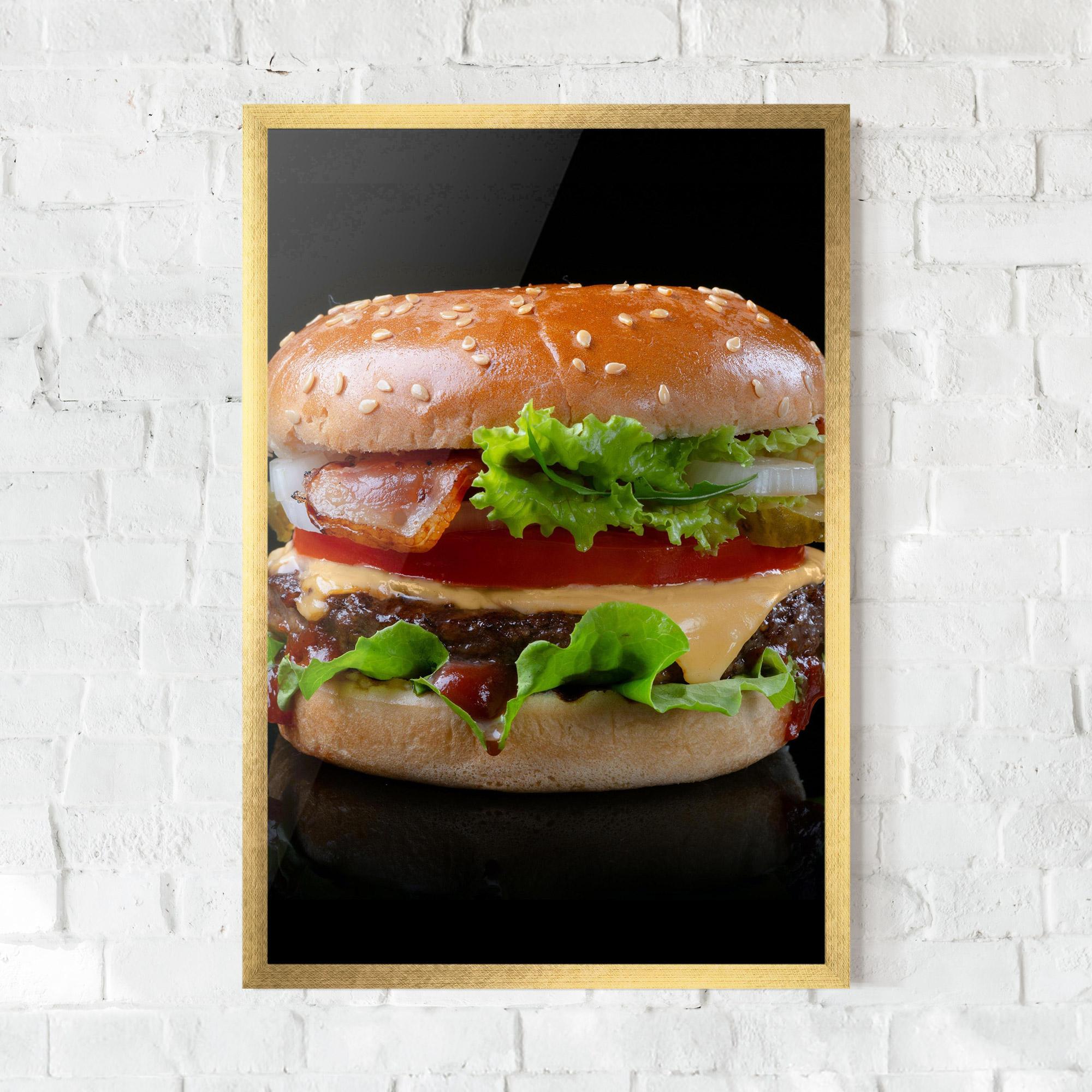 Рамкиран постер Yumm Hamburger mockup 0